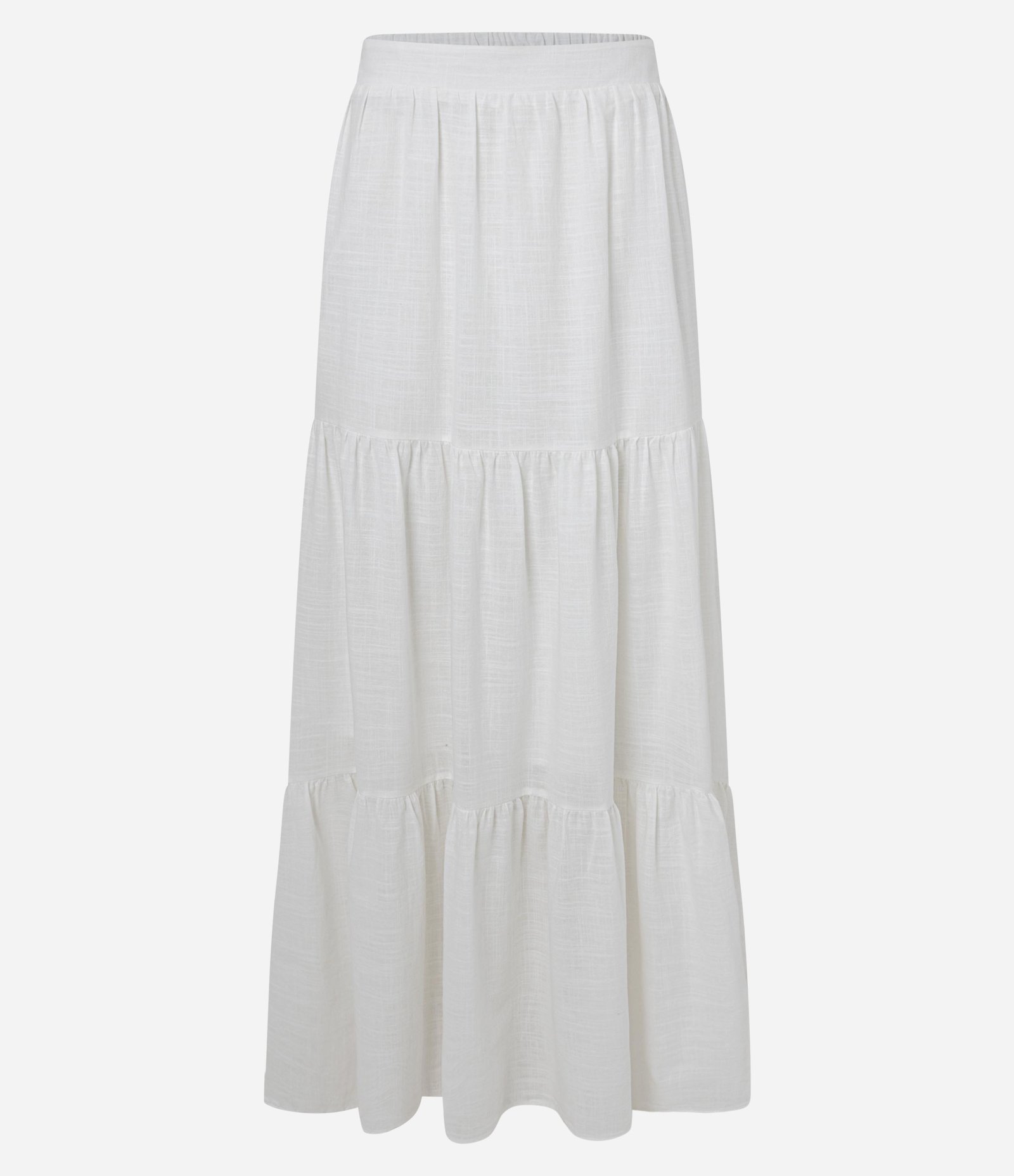 Saia Evasê Midi em Cotton com Recortes Franzidos Off White 5