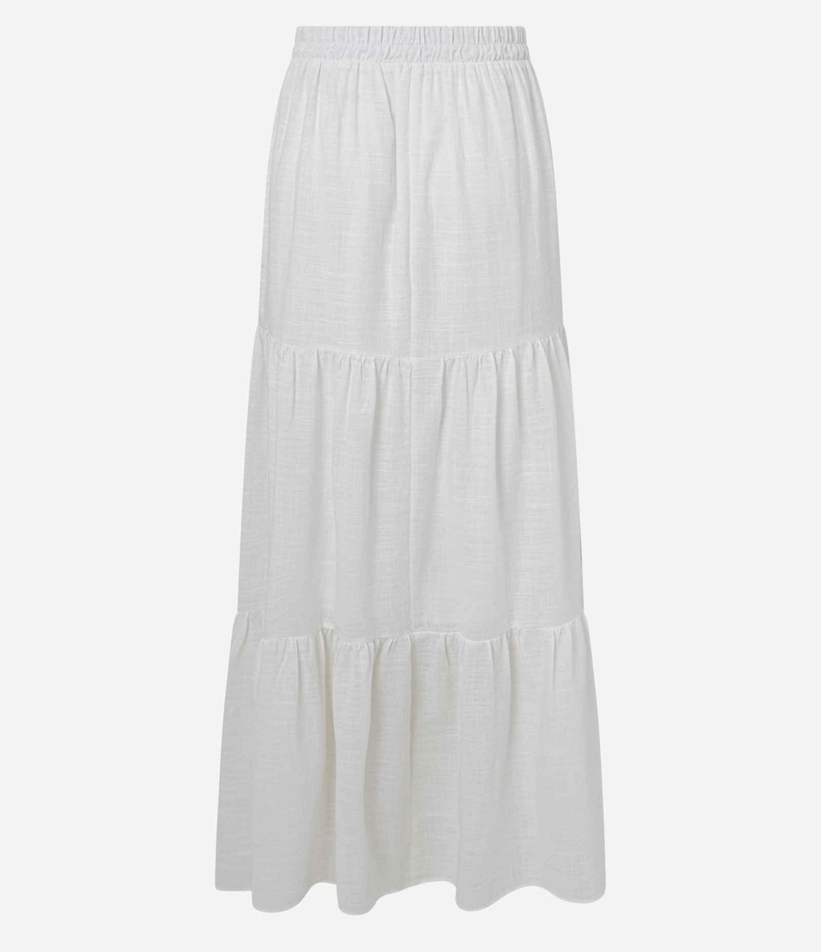 Saia Evasê Midi em Cotton com Recortes Franzidos Off White 6