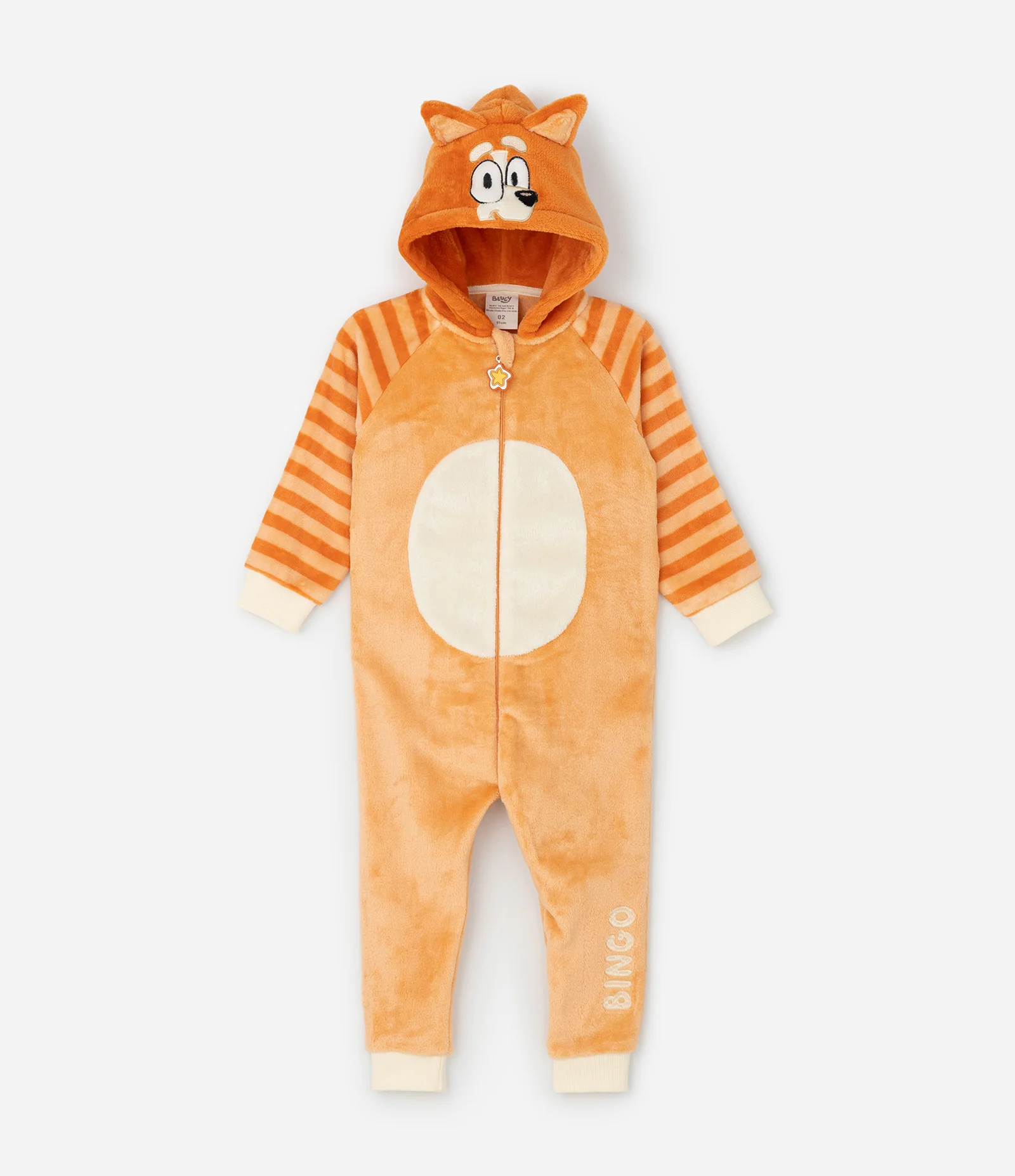 Pijama Infantil Jumper Bingo com Capuz 3D – Tam 2 a 8 Anos Laranja 1