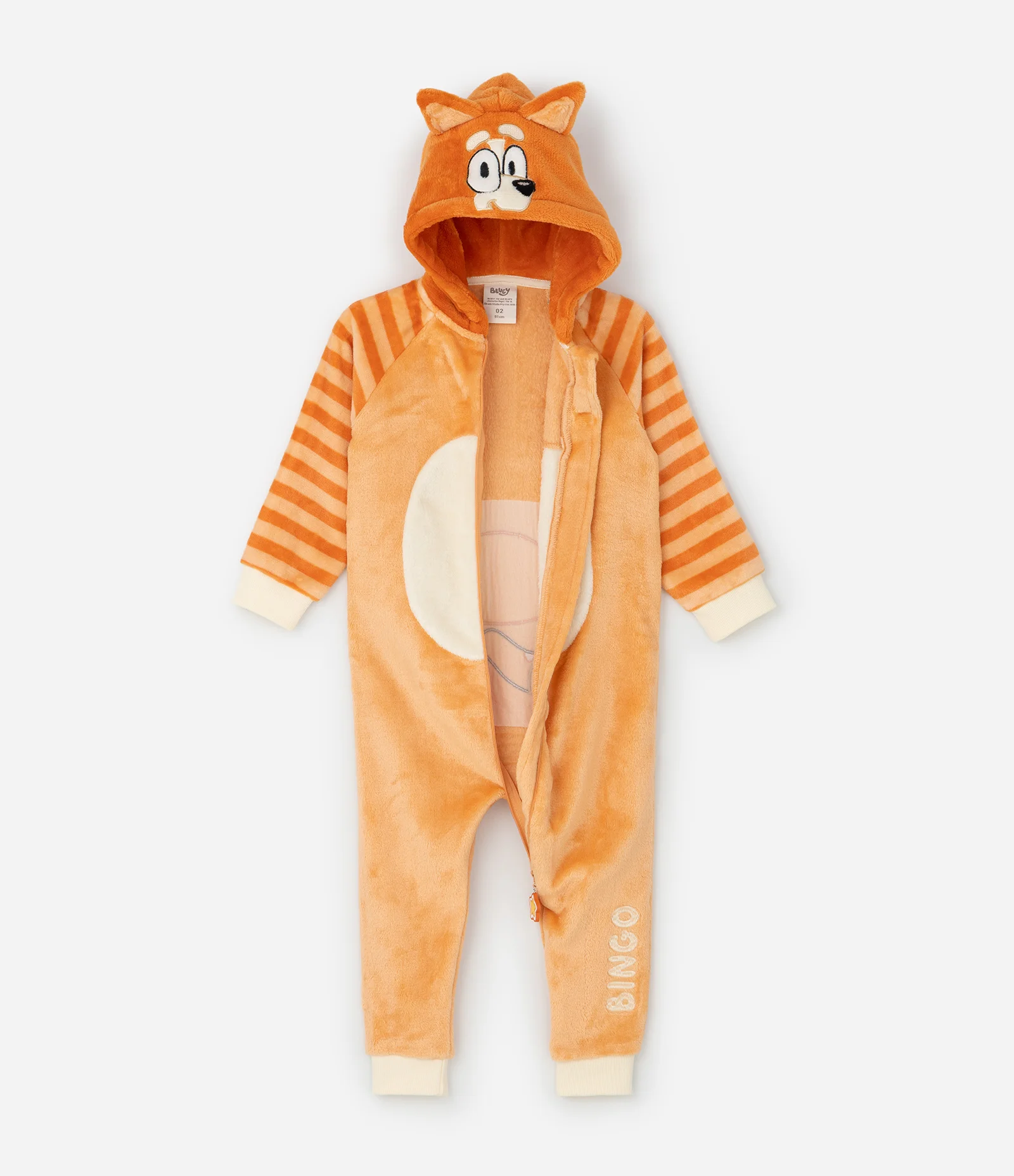 Pijama Infantil Jumper Bingo com Capuz 3D – Tam 2 a 8 Anos Laranja 2