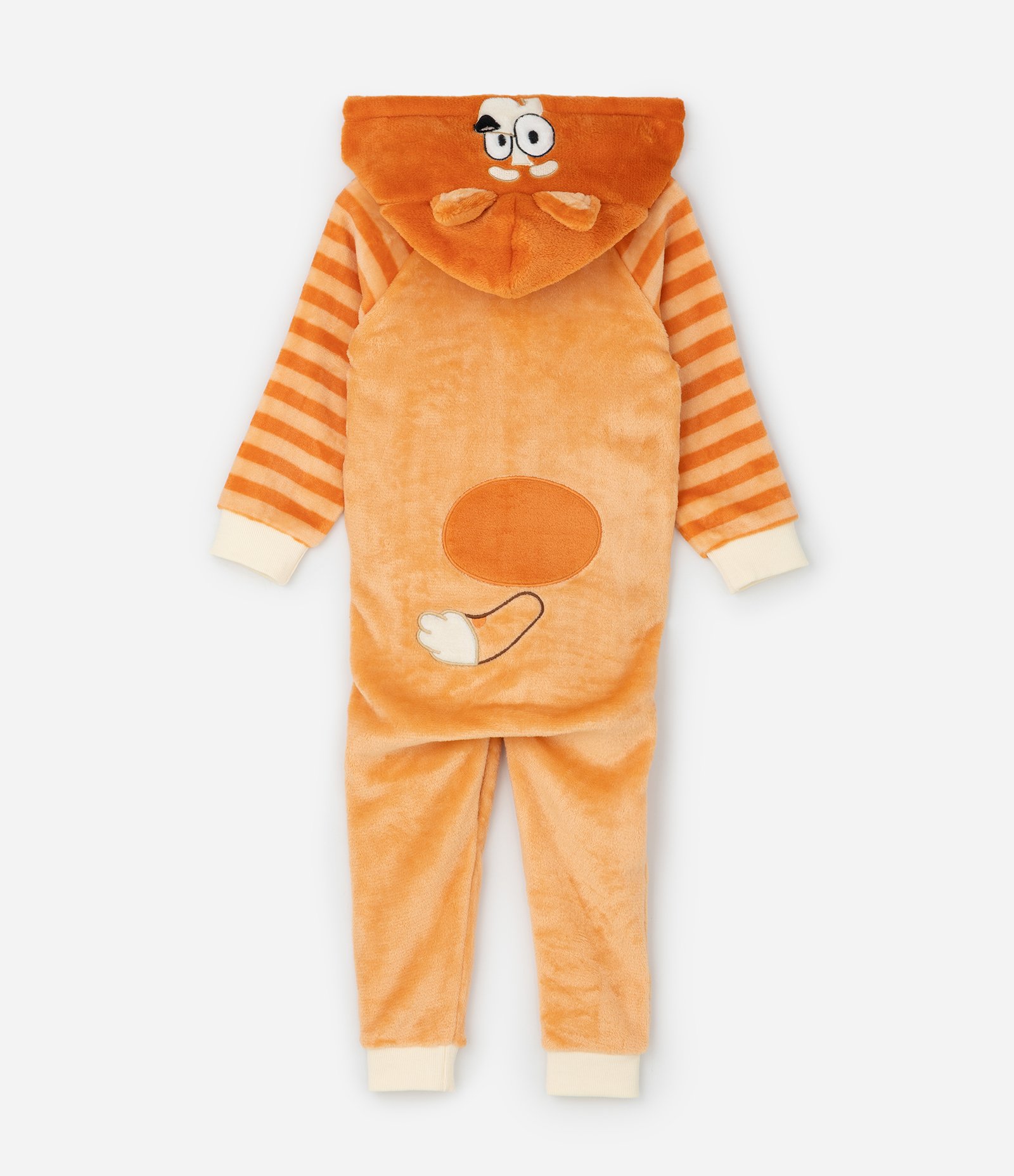 Pijama Infantil Jumper Bingo com Capuz 3D – Tam 2 a 8 Anos Laranja 3