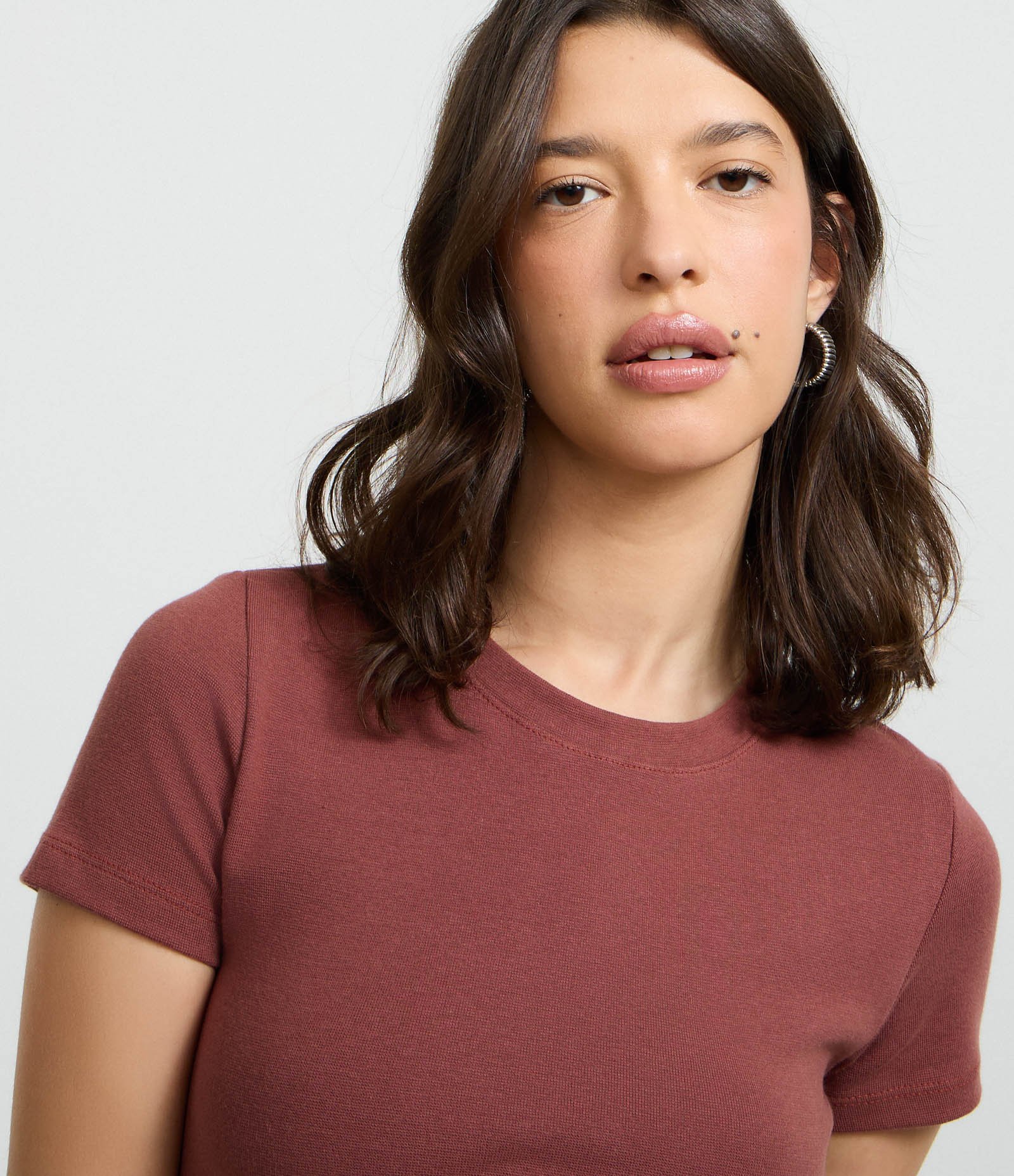 Vestido Curto em Ribana Básico Marrom 3