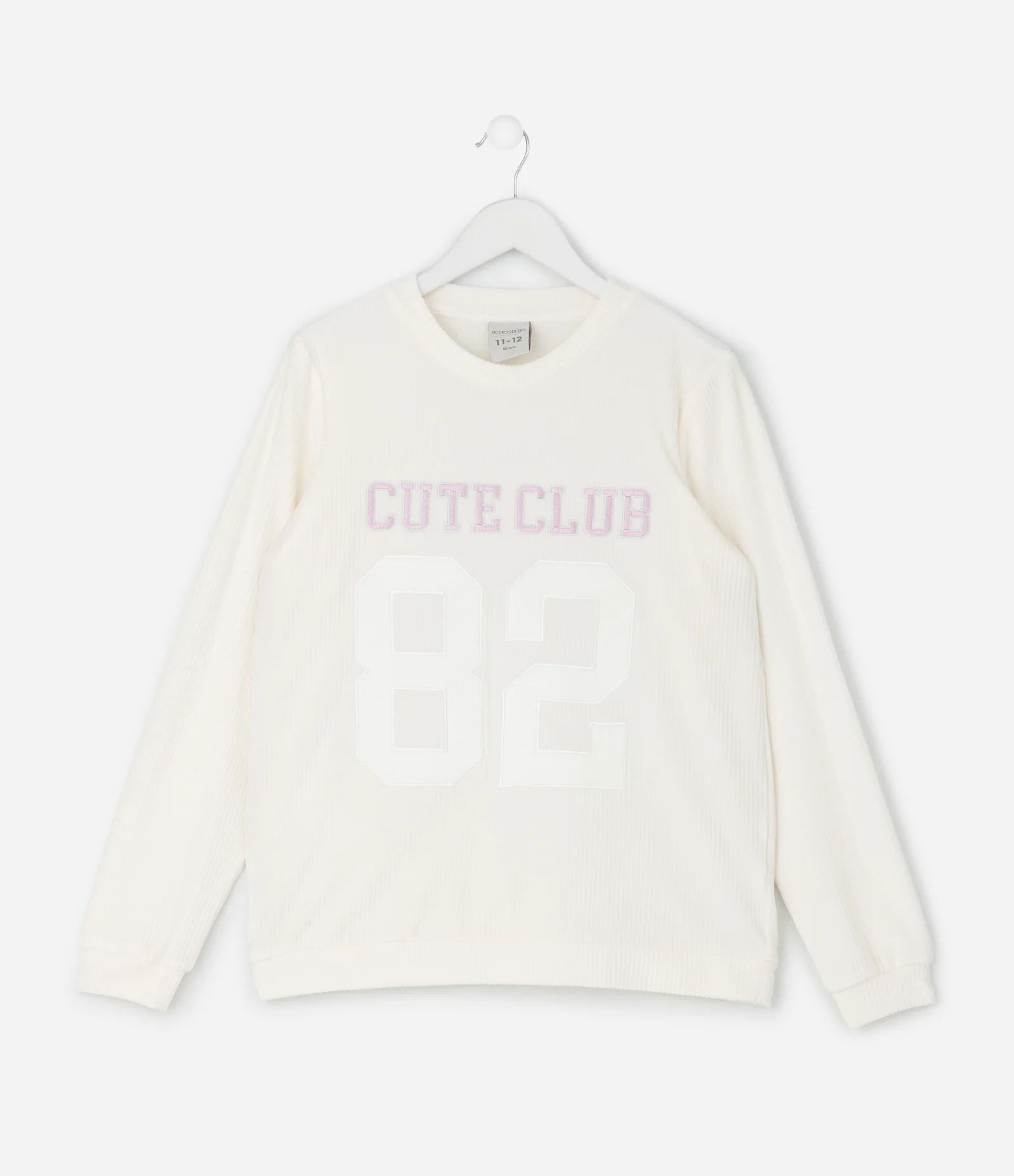 Pijama Infantil Canelado College com Calça Xadrez – Tam 7 a 16 Anos Off White 2