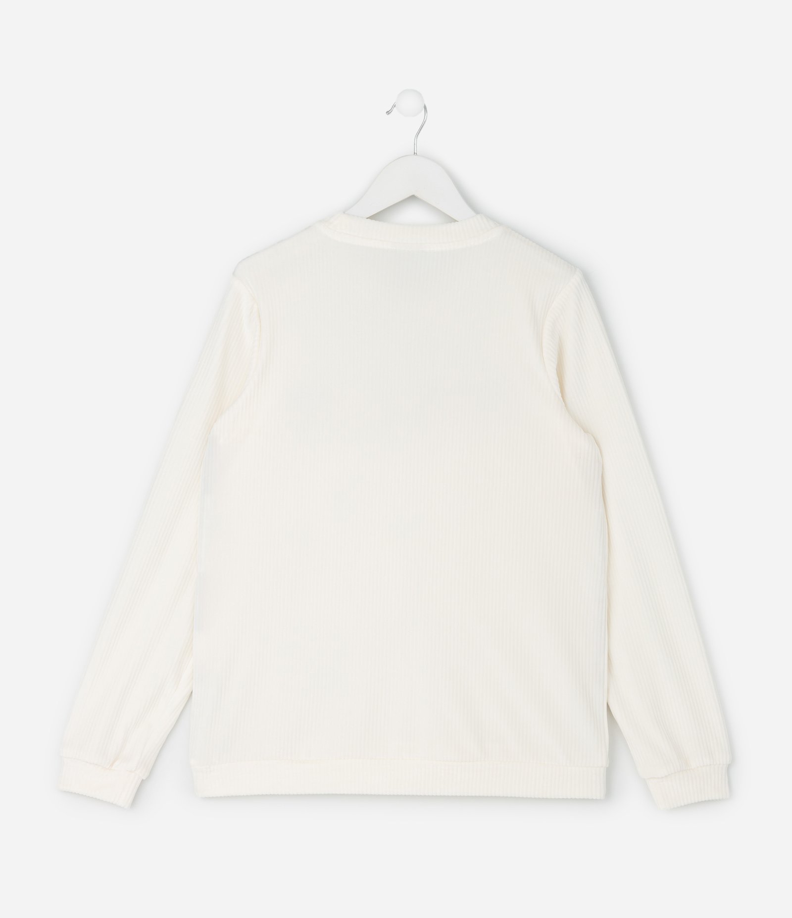 Pijama Infantil Canelado College com Calça Xadrez – Tam 7 a 16 Anos Off White 3