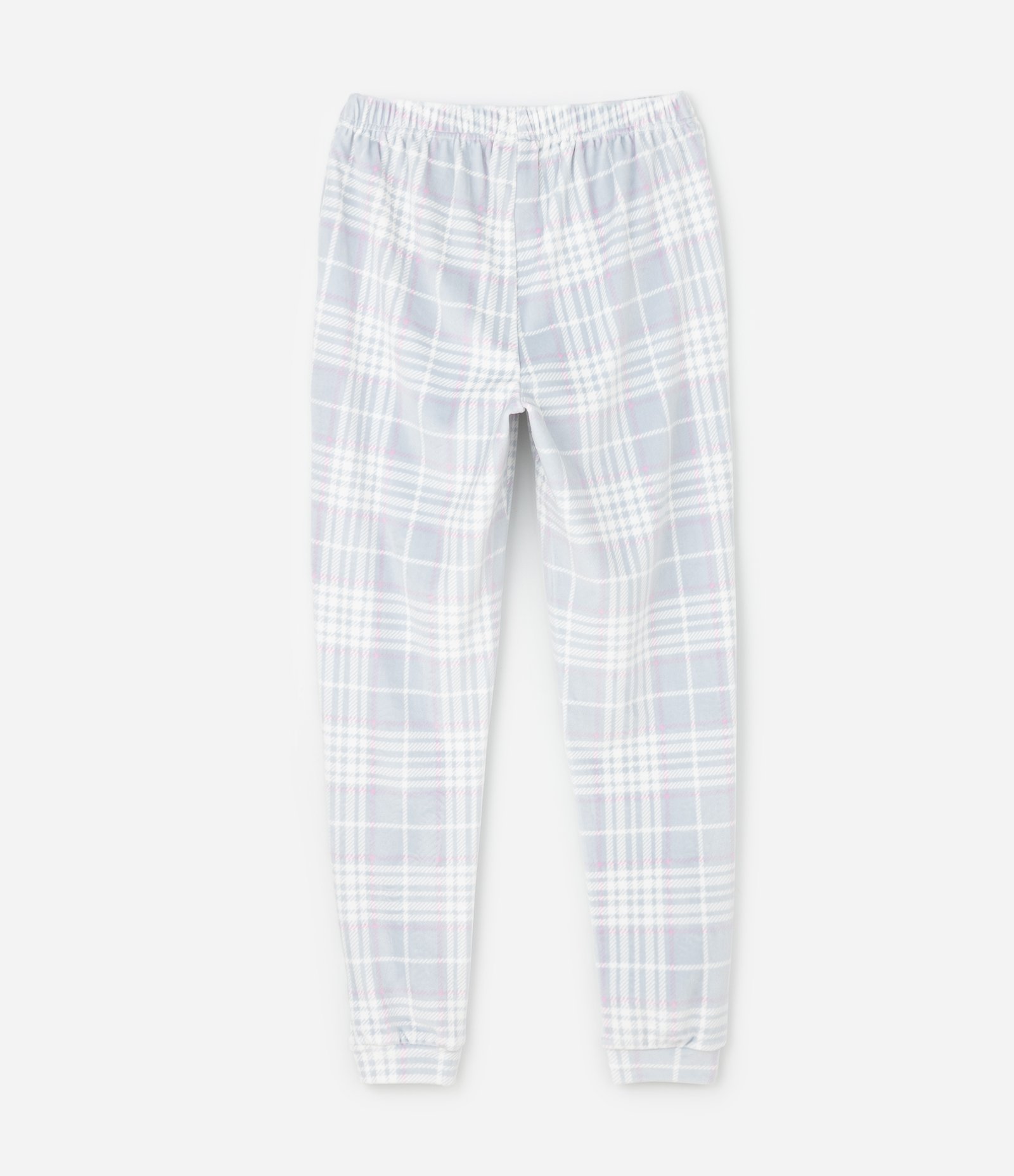 Pijama Infantil Canelado College com Calça Xadrez – Tam 7 a 16 Anos Off White 5