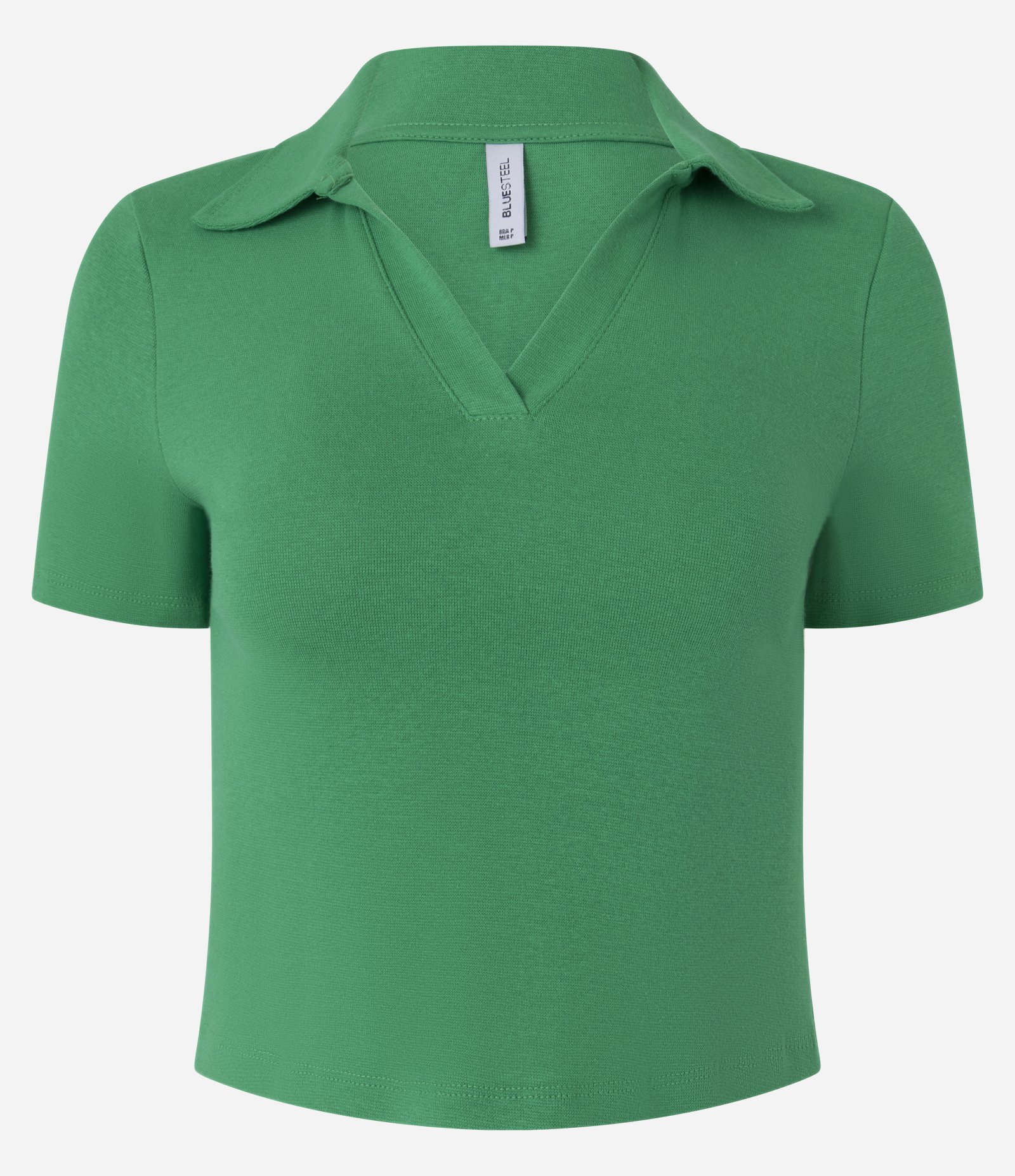 Blusa em Ribana com Gola Polo e Manga Curta Verde 5