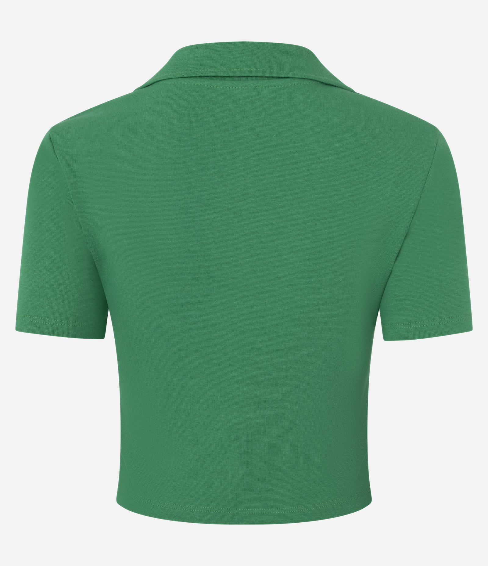 Blusa em Ribana com Gola Polo e Manga Curta Verde 6
