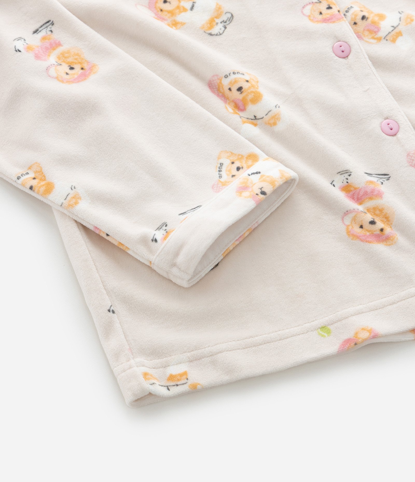 Pijama Infantil Blusa e Calça com Estampa de Urso  – Tam 4 a 16 Anos Bege Claro 7