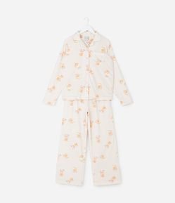 Pijama Infantil Blusa e Calça com Estampa de Urso  – Tam 4 a 16 Anos