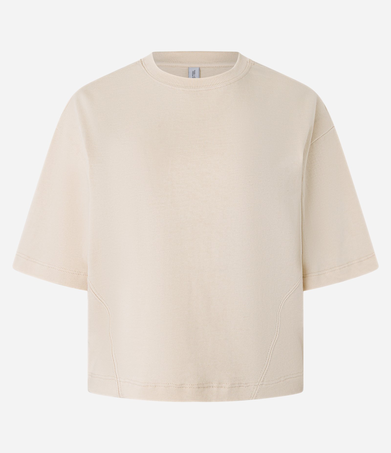 Blusa Básica em Algodão com Barra Ajustada Bege 7