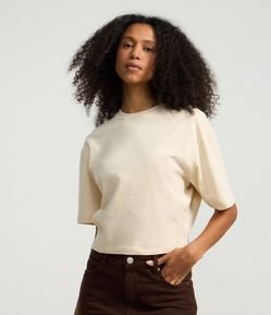 Blusa Básica em Algodão com Barra Ajustada