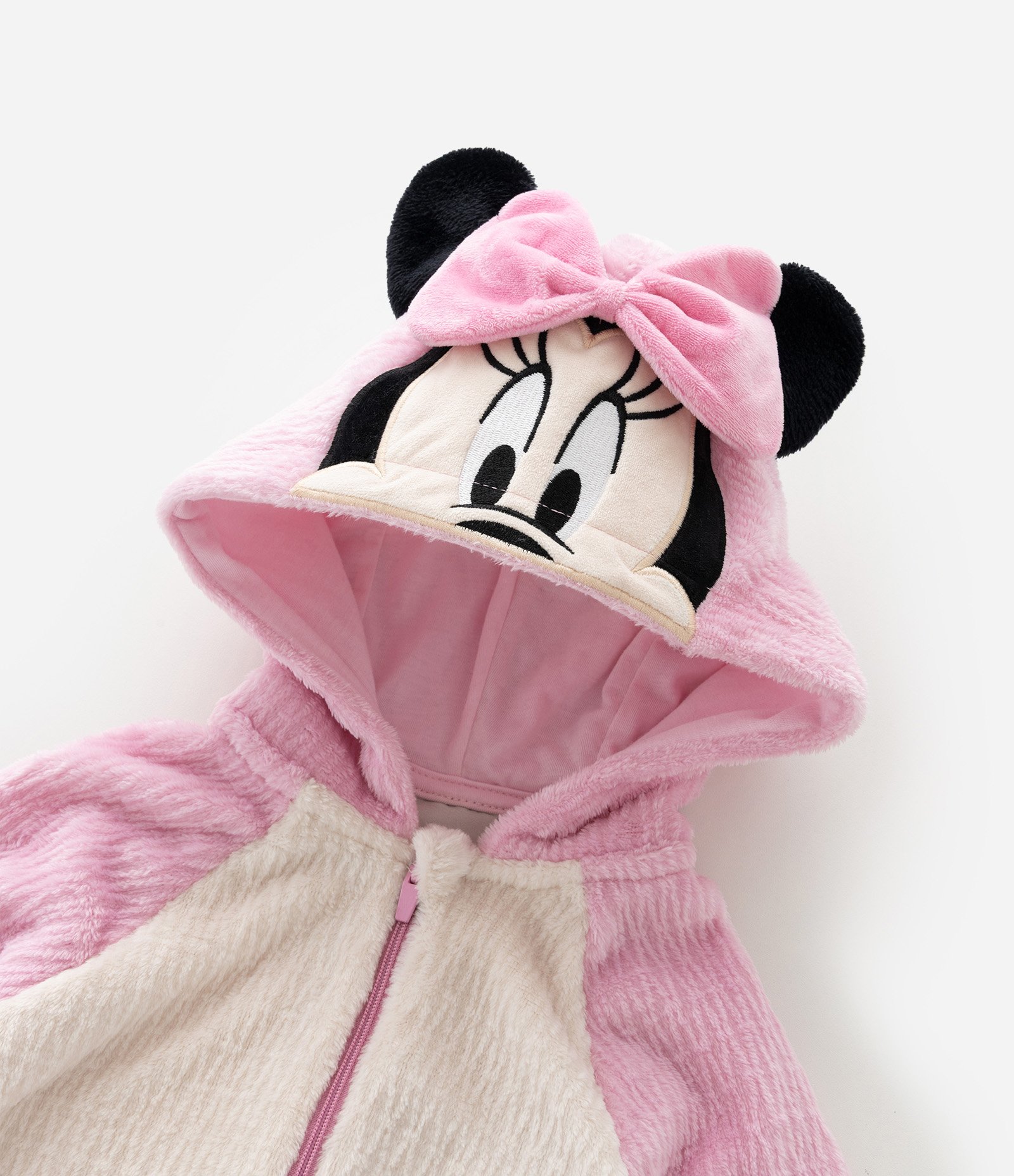 Pijama Infantil Jumper com Capuz Minnie – Tam 2 a 6 Anos Rosa/Off White 10