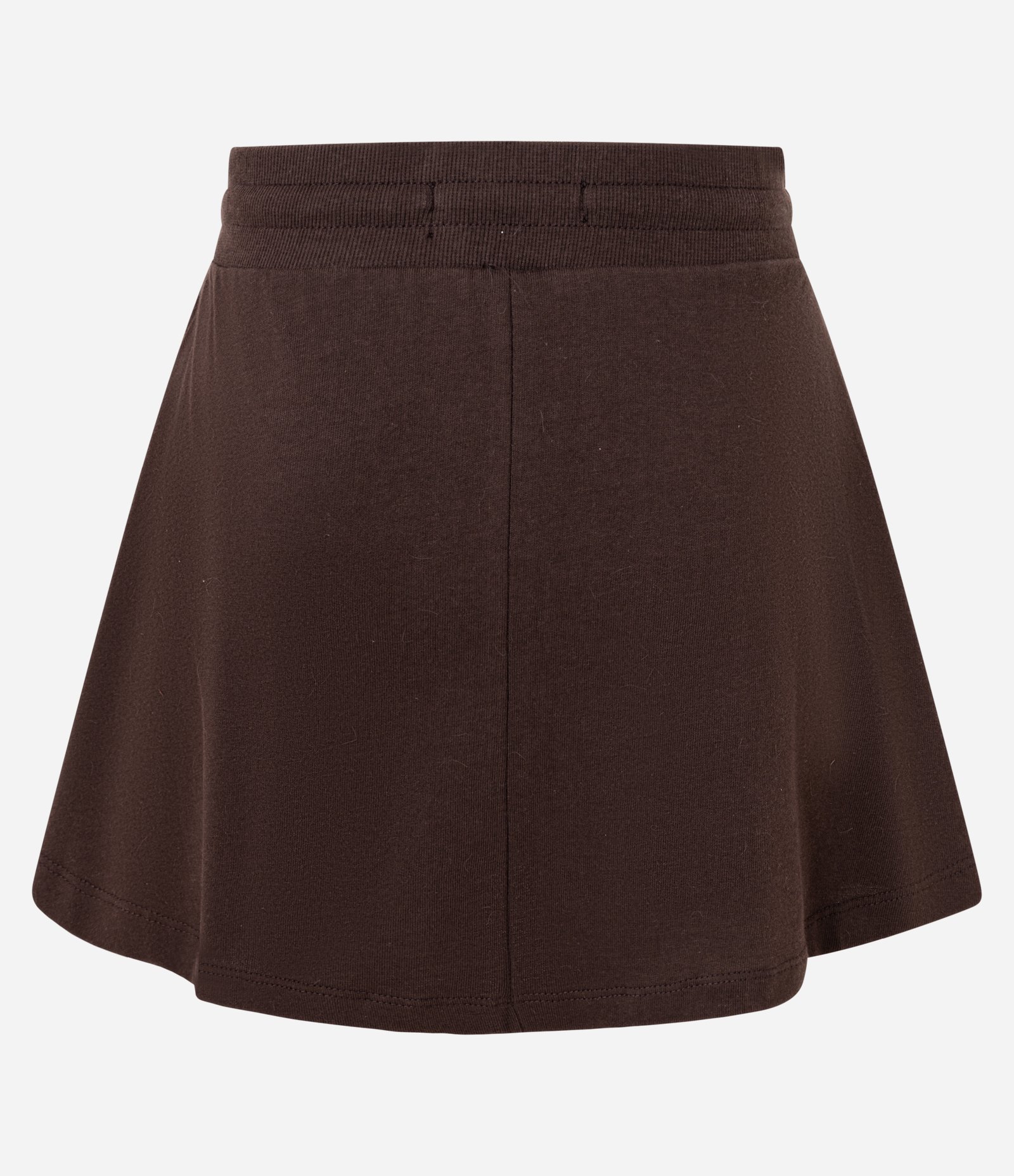 Short Saia em Malhão com Cós Elástico Marrom 2