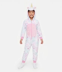 Pijama Jumper Infantil Unicórnio com Capuz – Tam 2 a 14 Anos