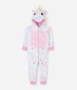 Pijama Jumper Infantil Unicórnio com Capuz – Tam 2 a 14 Anos