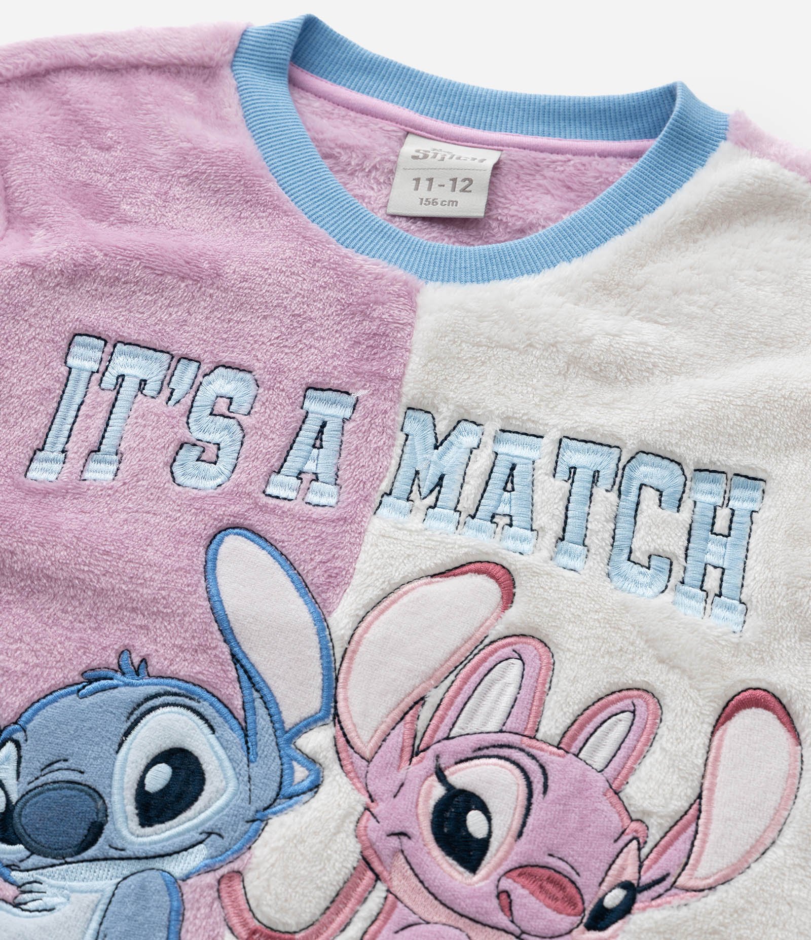 Pijama Infantil Longo Stitch e Angel – Tam 5 a 14 Anos Rosa/Azul/Branco 11