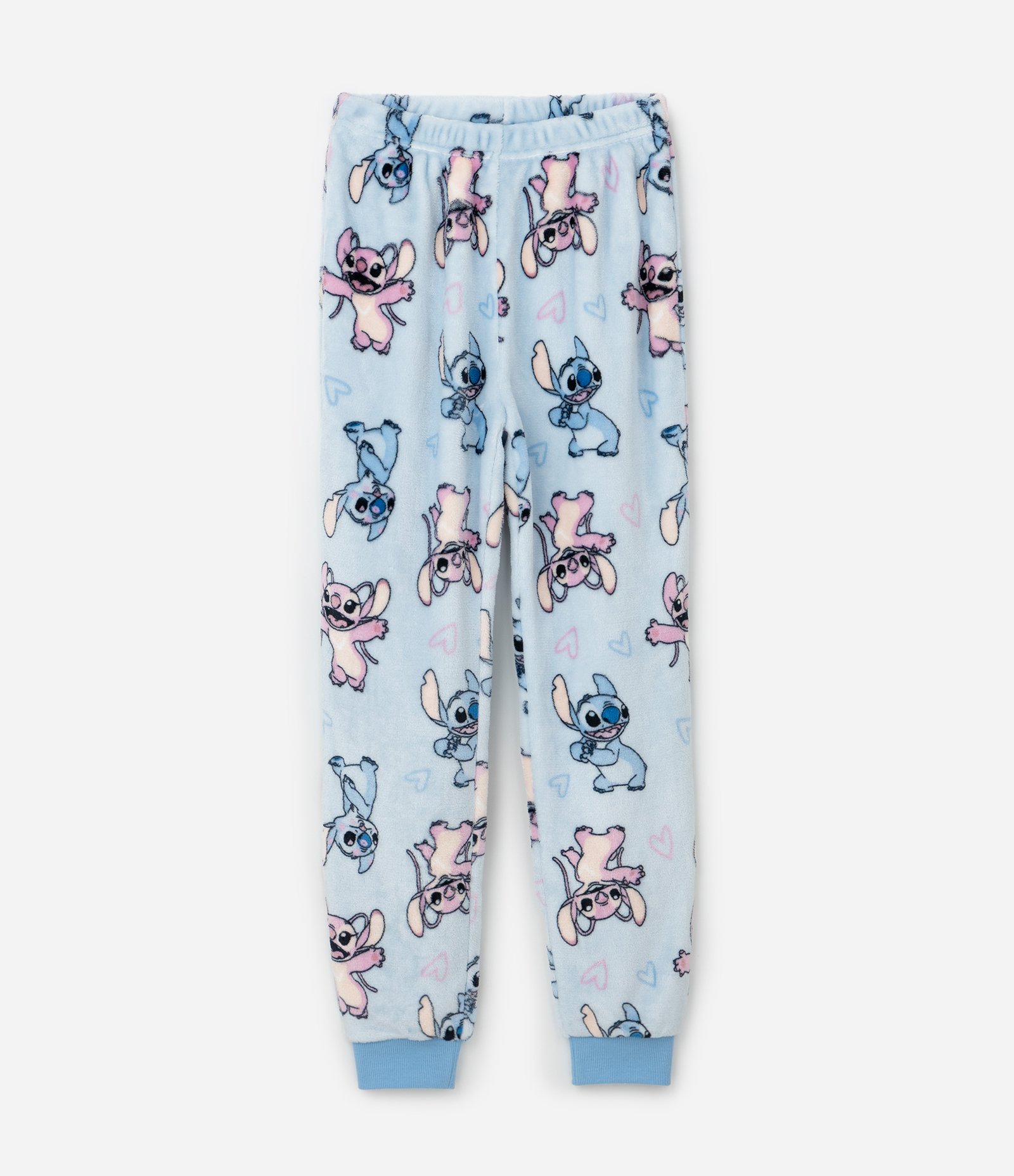 Pijama Infantil Longo Stitch e Angel – Tam 5 a 14 Anos Rosa/Azul/Branco 4