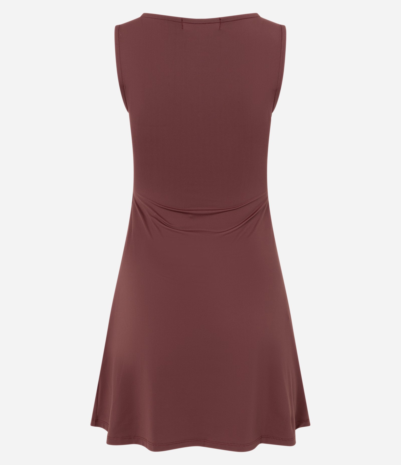 Vestido Curto em Poliamida com Decote Canoa Marrom 7