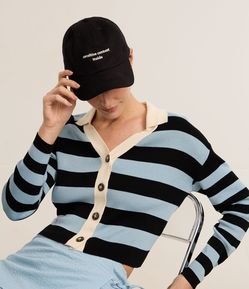 Boné Aba Curva em Sarja com Bordado Sensitive Content