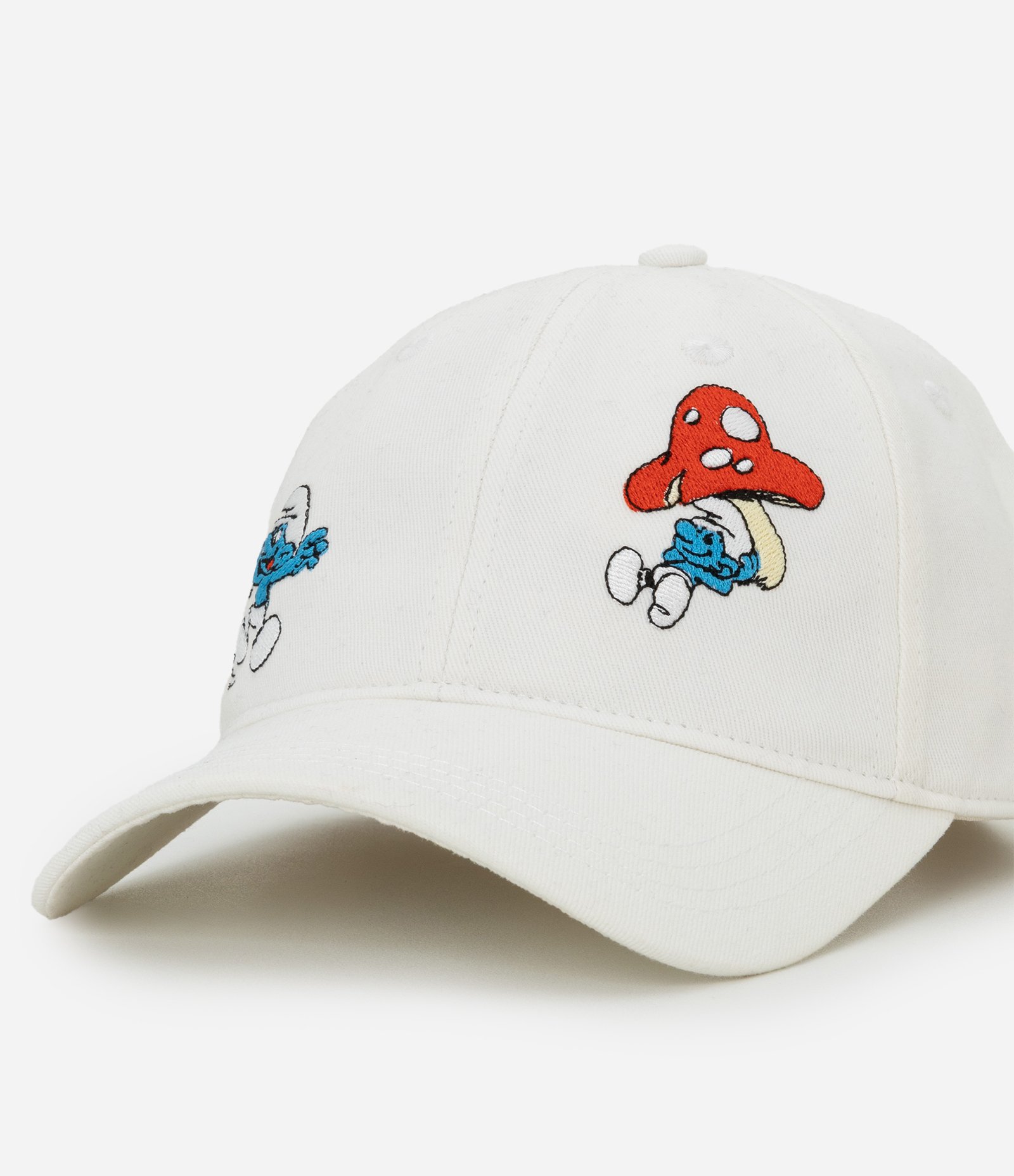 Boné Dad Hat em Sarja com Estampa Bordada Smurfs Branco 4