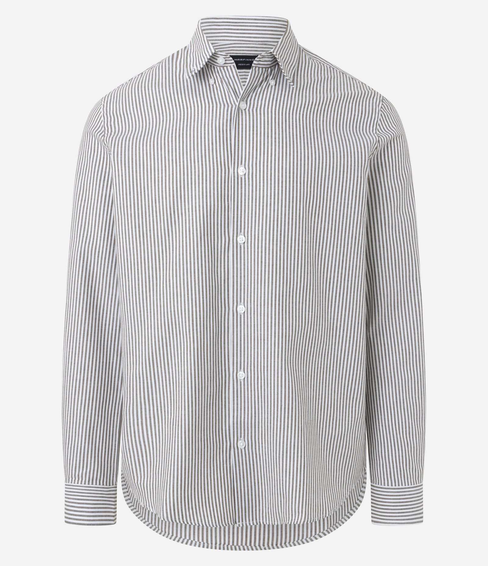Camisa Regular em Oxford com Listras Verde 8