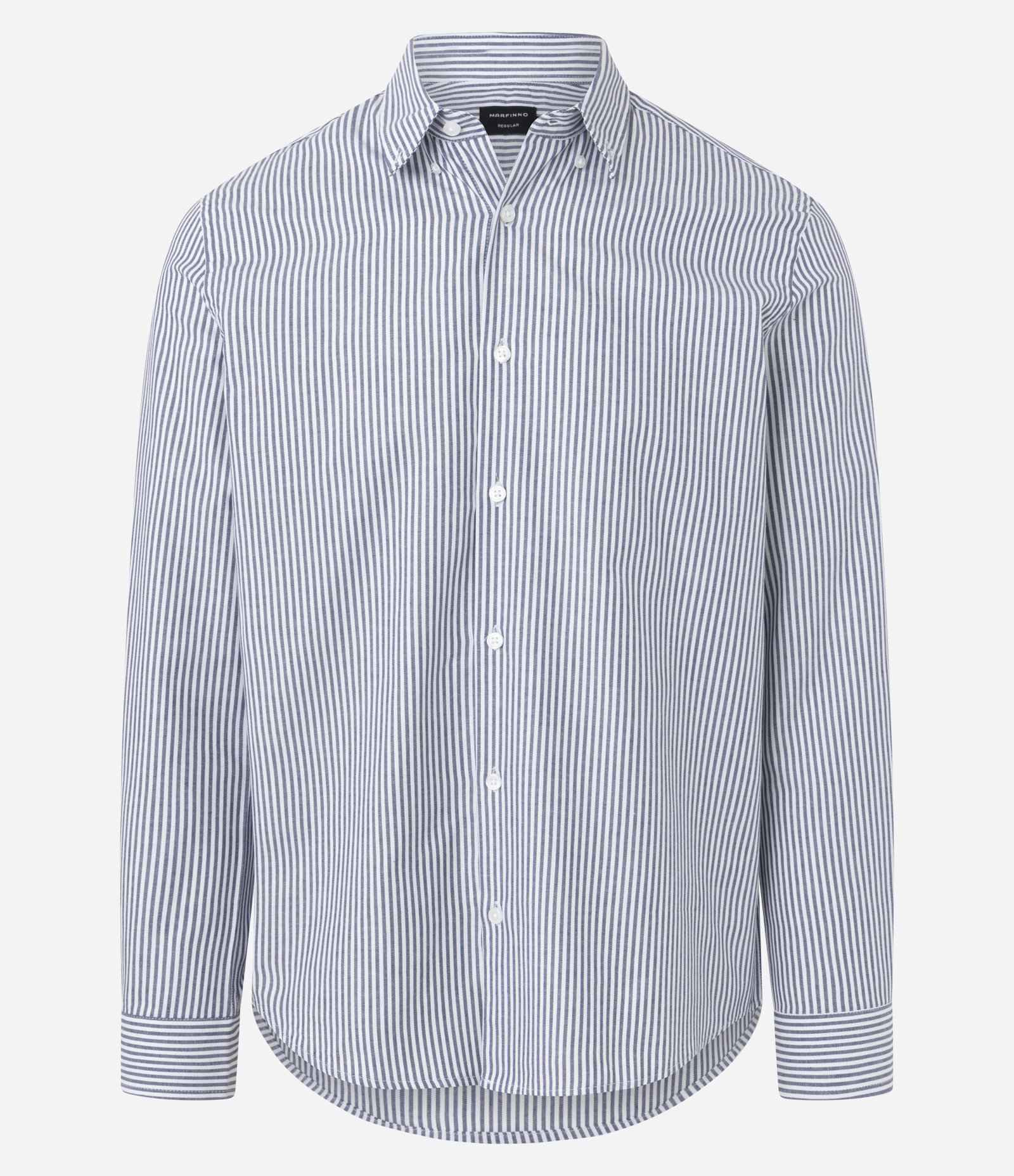 Camisa Regular em Oxford com Listras Azul 4
