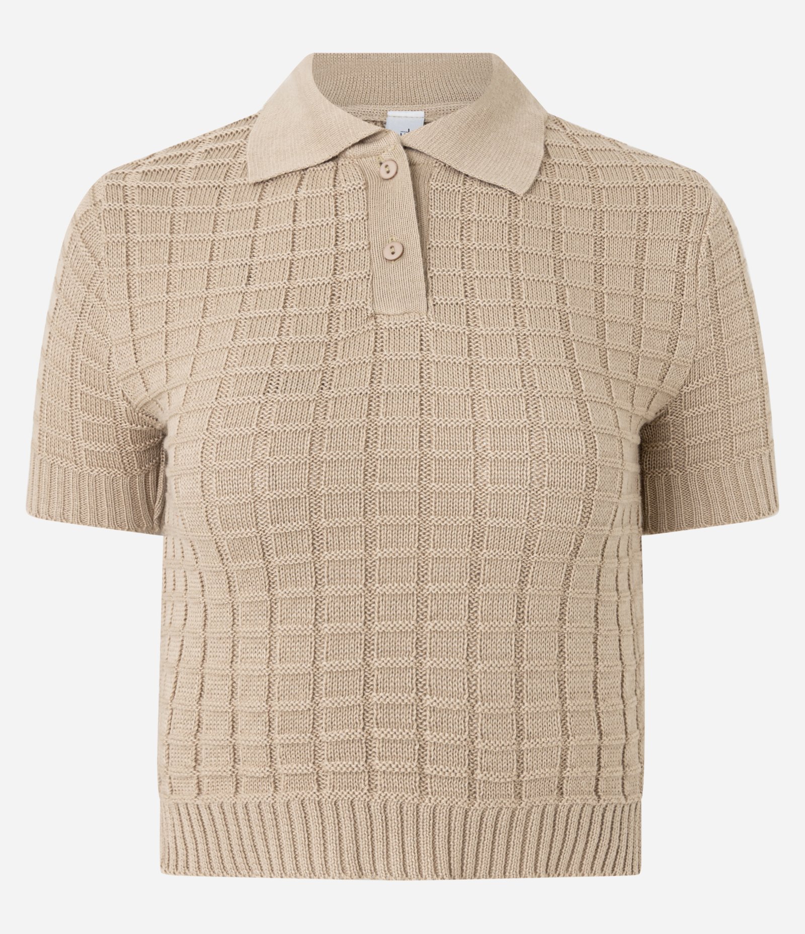 Blusa Polo em Tricô com Textura Marrom 4