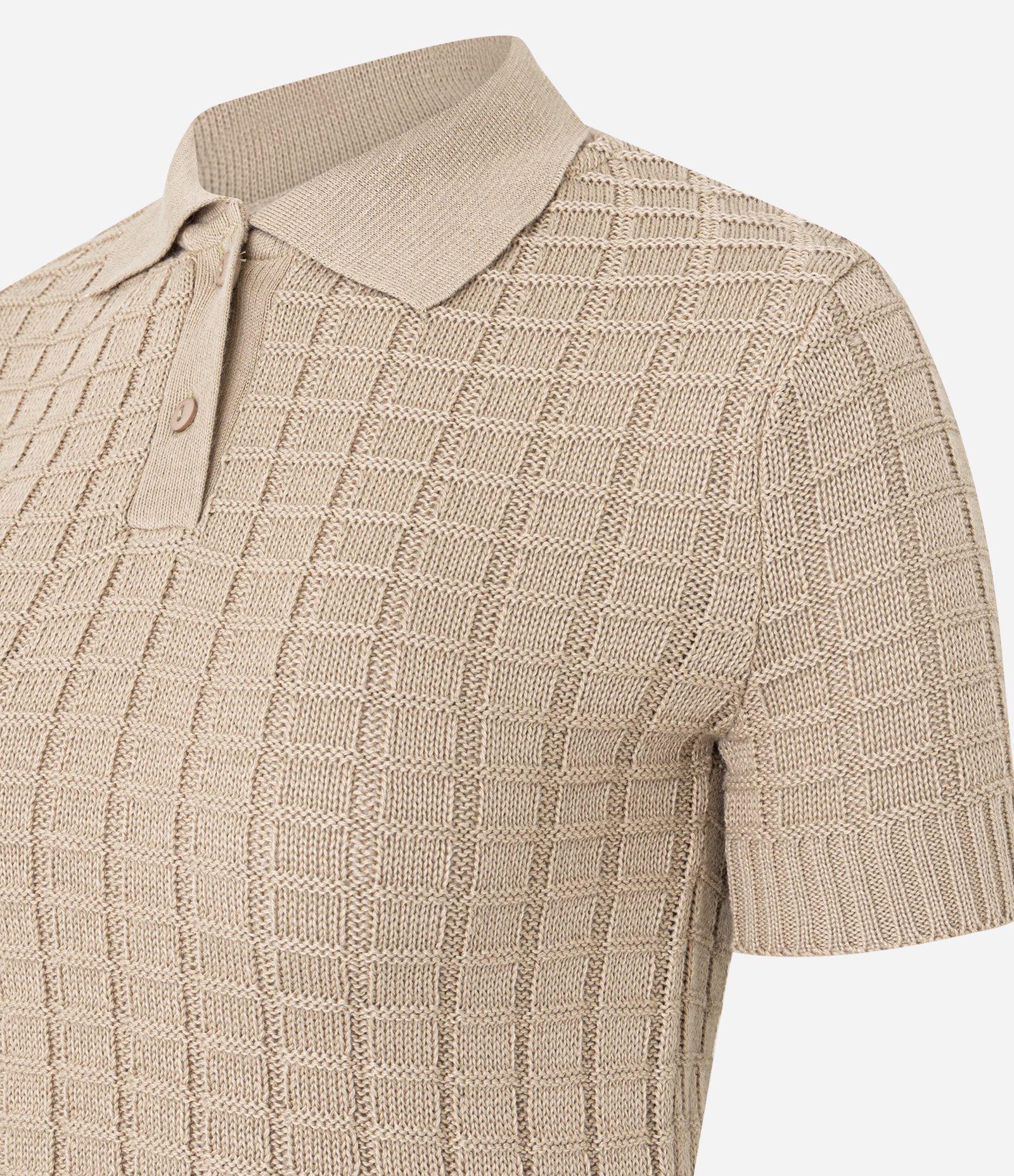 Blusa Polo em Tricô com Textura Marrom 5