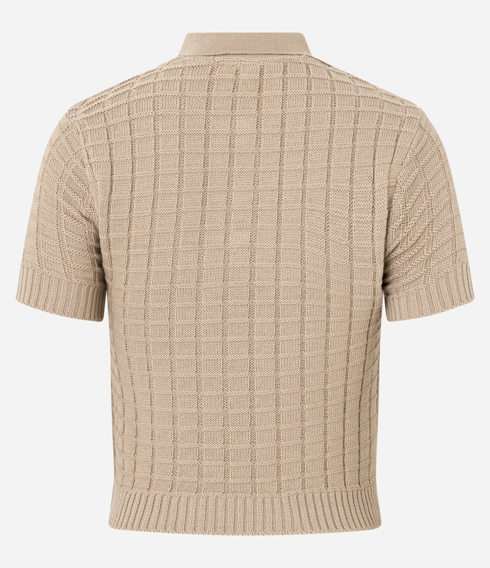 Blusa Polo em Tricô com Textura Marrom 6