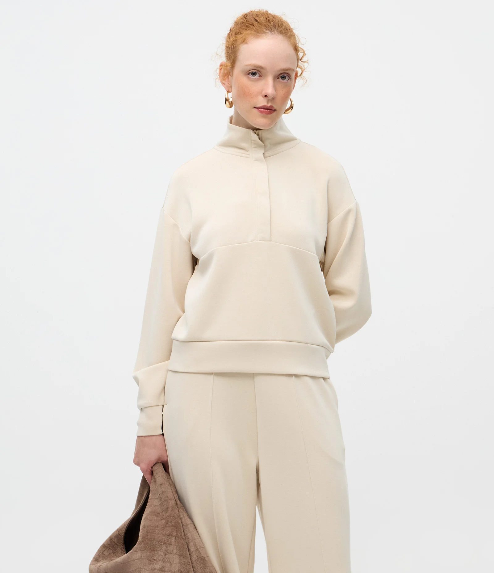 Calça Reta em Modal com Cintura Alta Branco 2