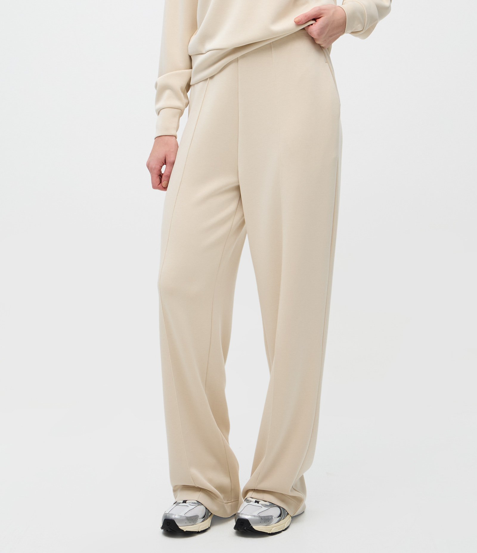 Calça Reta em Modal com Cintura Alta Branco 3