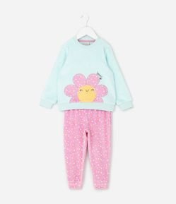 Pijama Infantil Longo com Estampa Floral – Tam 2 a 4 Anos