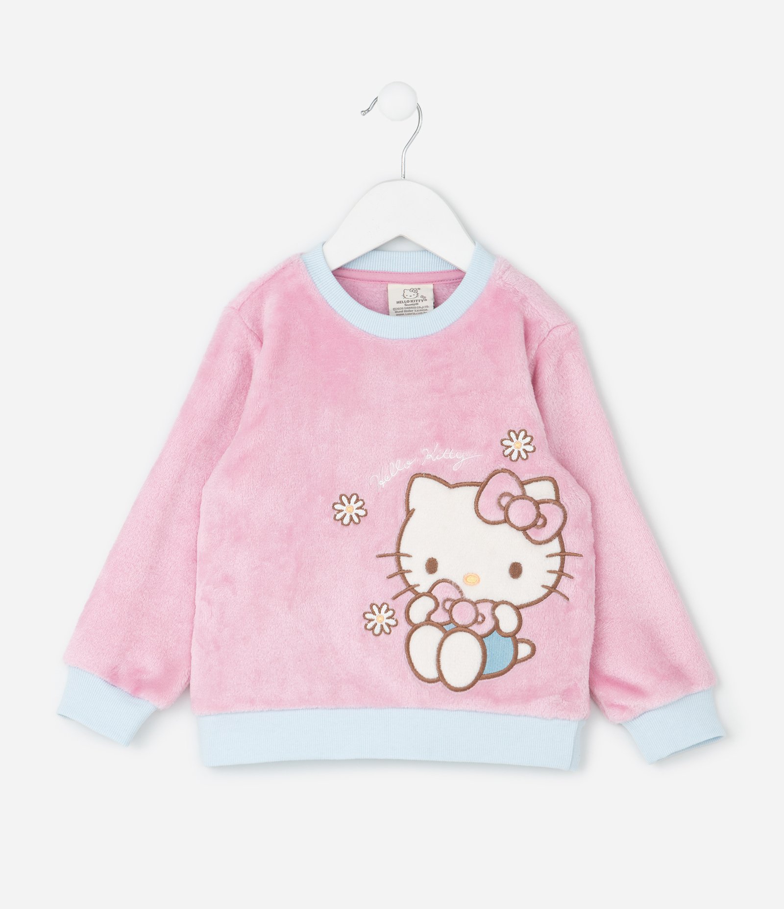 Pijama Infantil Longo com Estampa Hello Kitty – Tam 2 a 8 Anos Rosa/Azul Claro 2