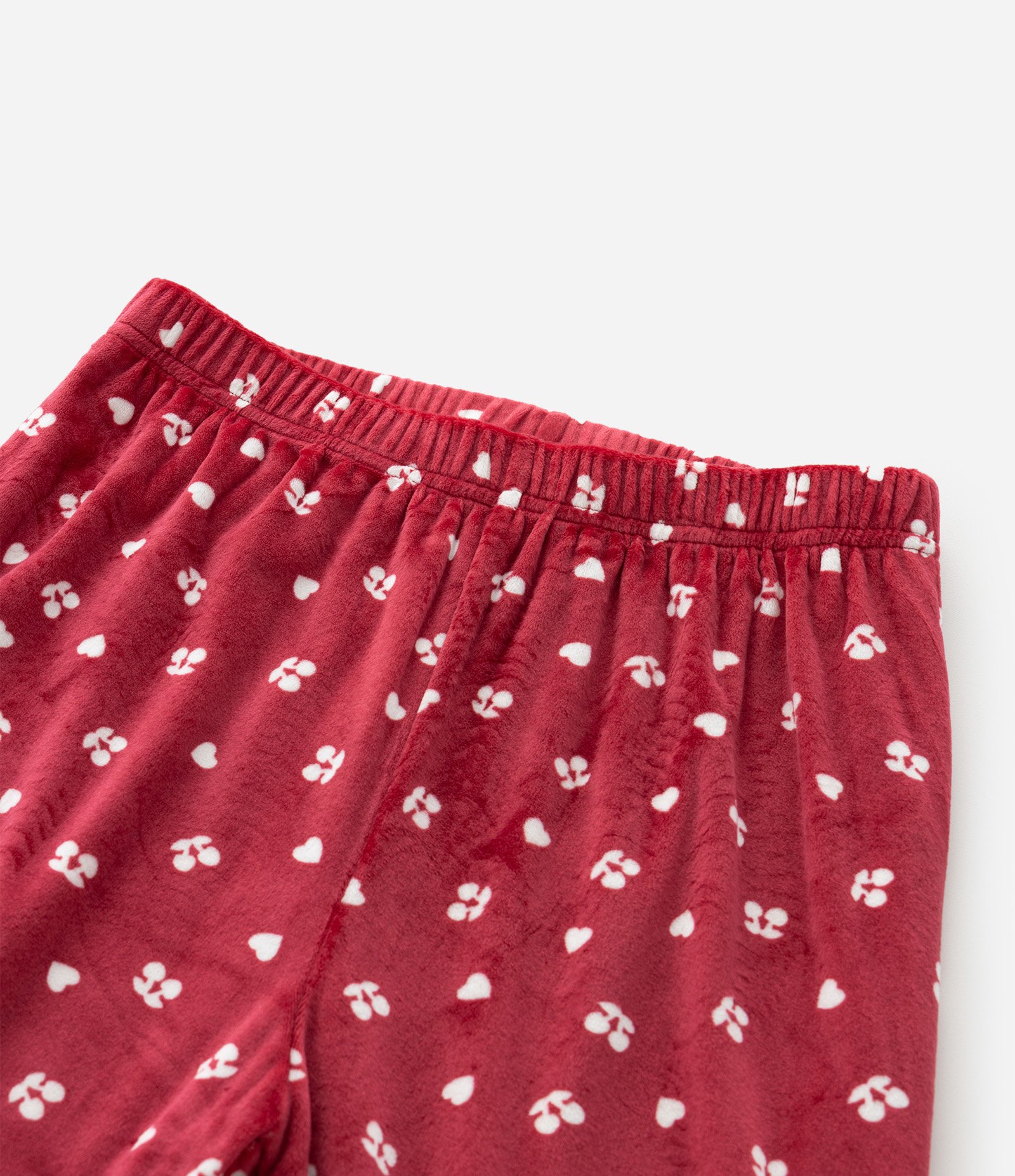 Pijama Infantil Longo com Bordado Lettering – Tam 8 a 16 Anos Vermelho/Branco 11
