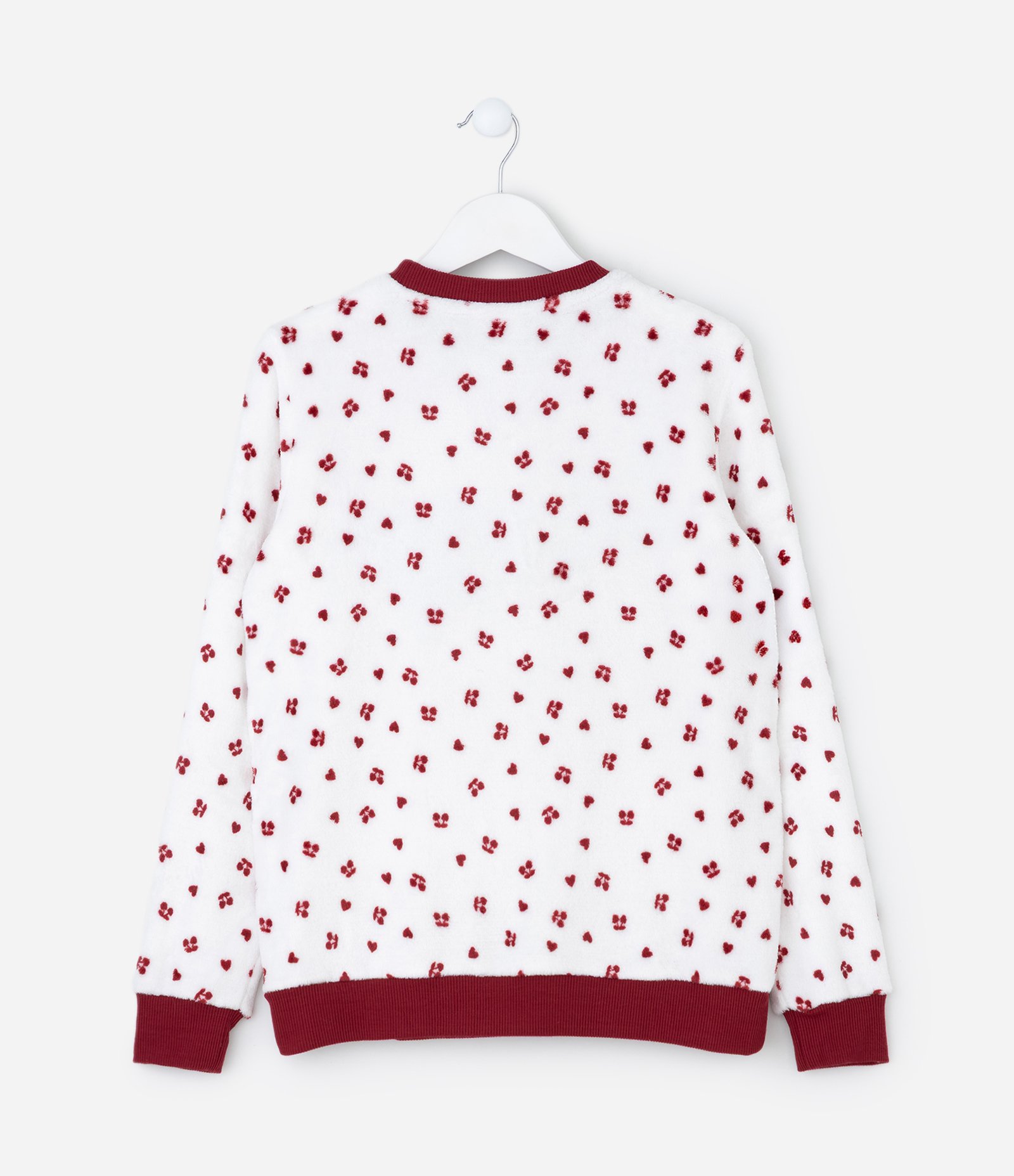 Pijama Infantil Longo com Bordado Lettering – Tam 8 a 16 Anos Vermelho/Branco 2
