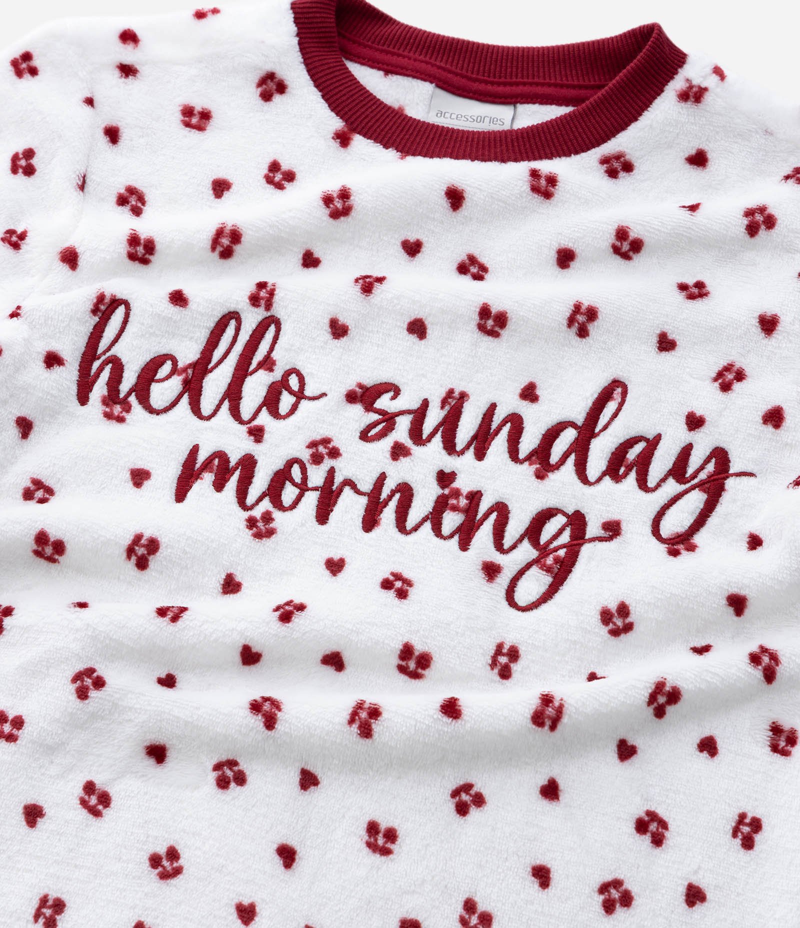 Pijama Infantil Longo com Bordado Lettering – Tam 8 a 16 Anos Vermelho/Branco 6