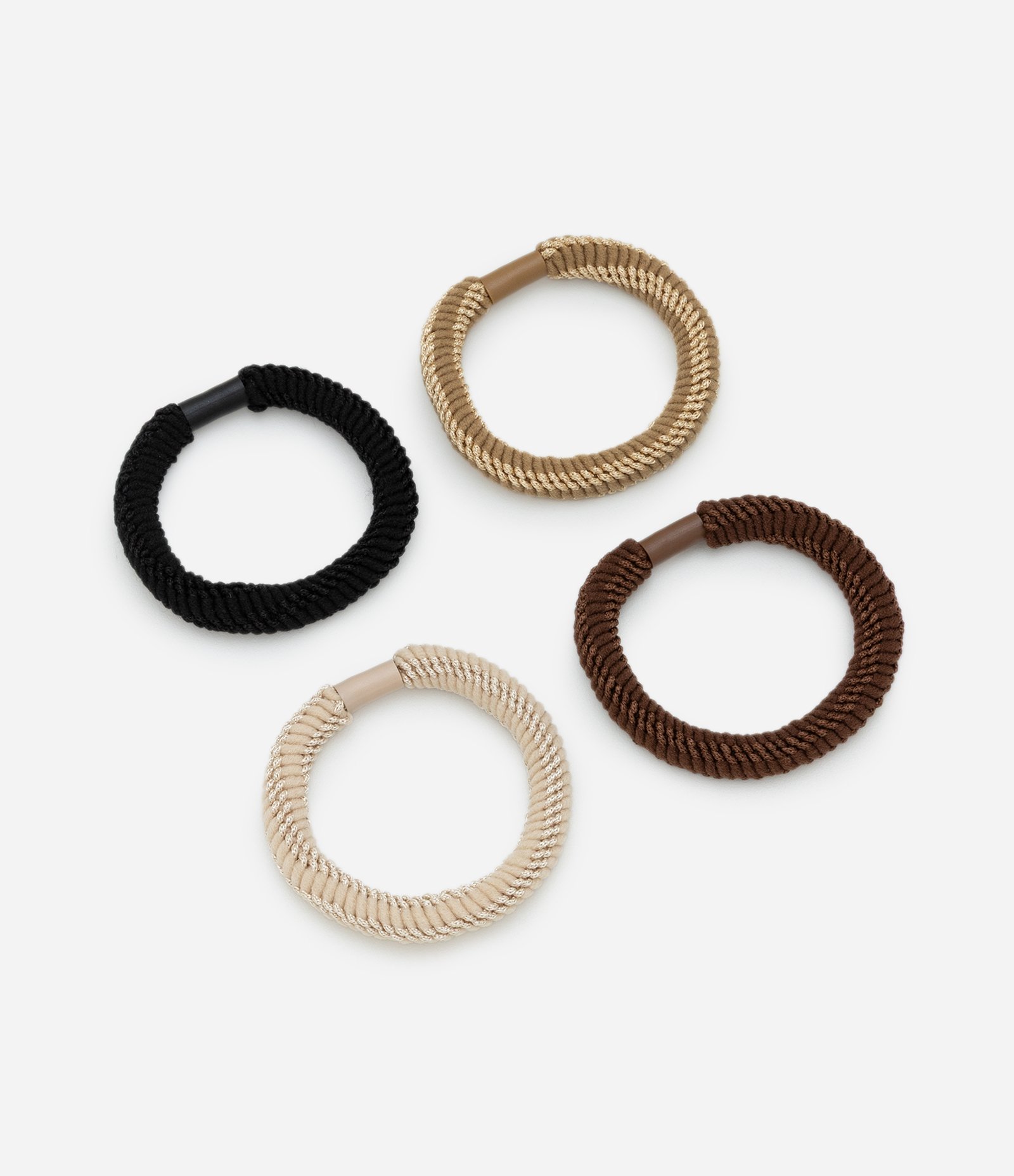 Kit 04 Borrachinhas de Cabelo com Textura Multicores 1