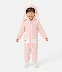 Pijama Jumper Infantil Coelhinha com Orelhas no Capuz – Tam 2 a 8 Anos