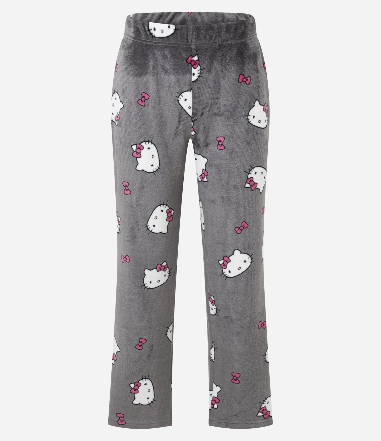 Pijama Longo em Sherpa com Capuz e Estampa Hello Kitty Cinza 4