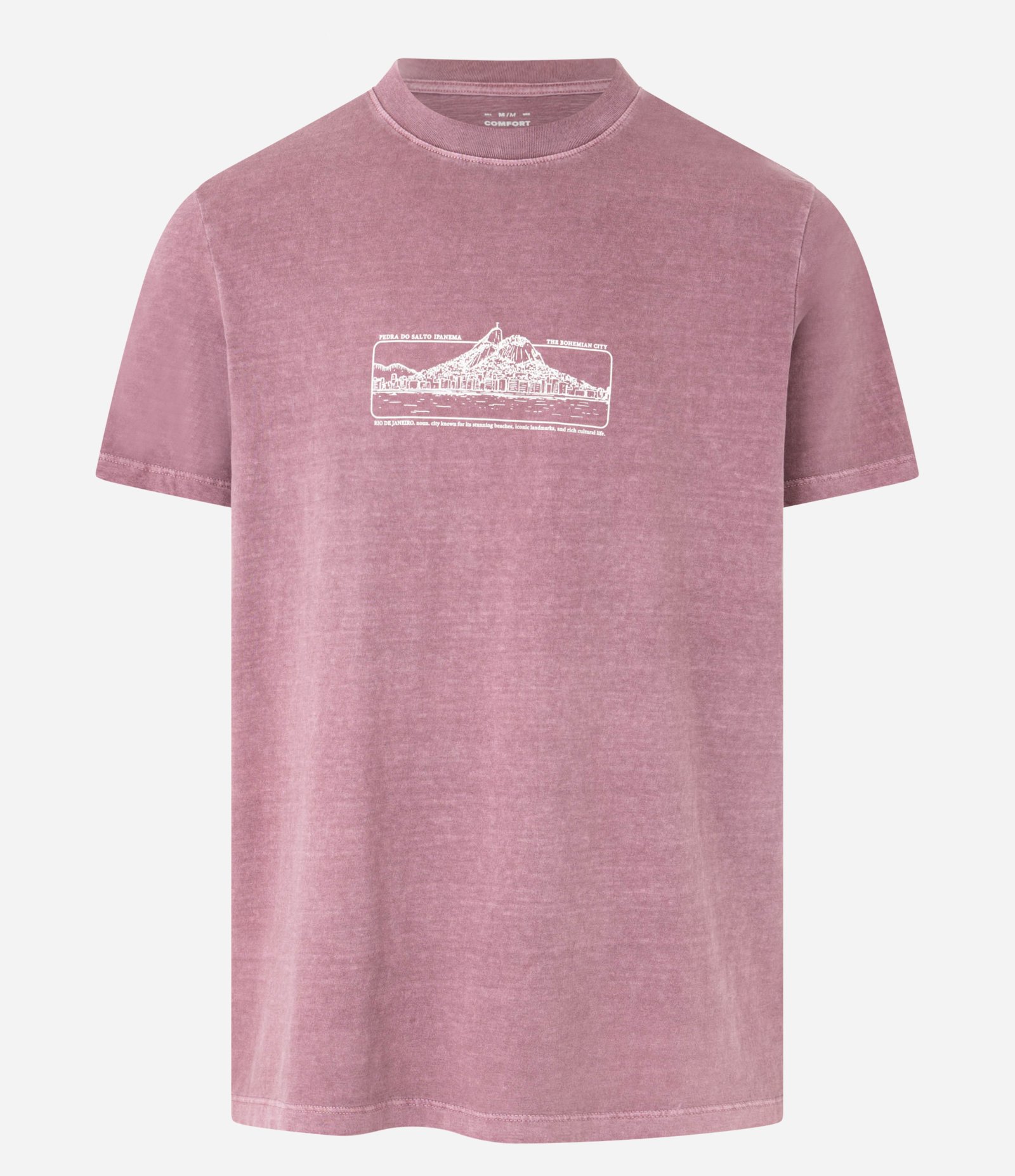 Camiseta Comfort em Algodão com Estampa de Praia Rio de Janeiro Estonada Roxo 4