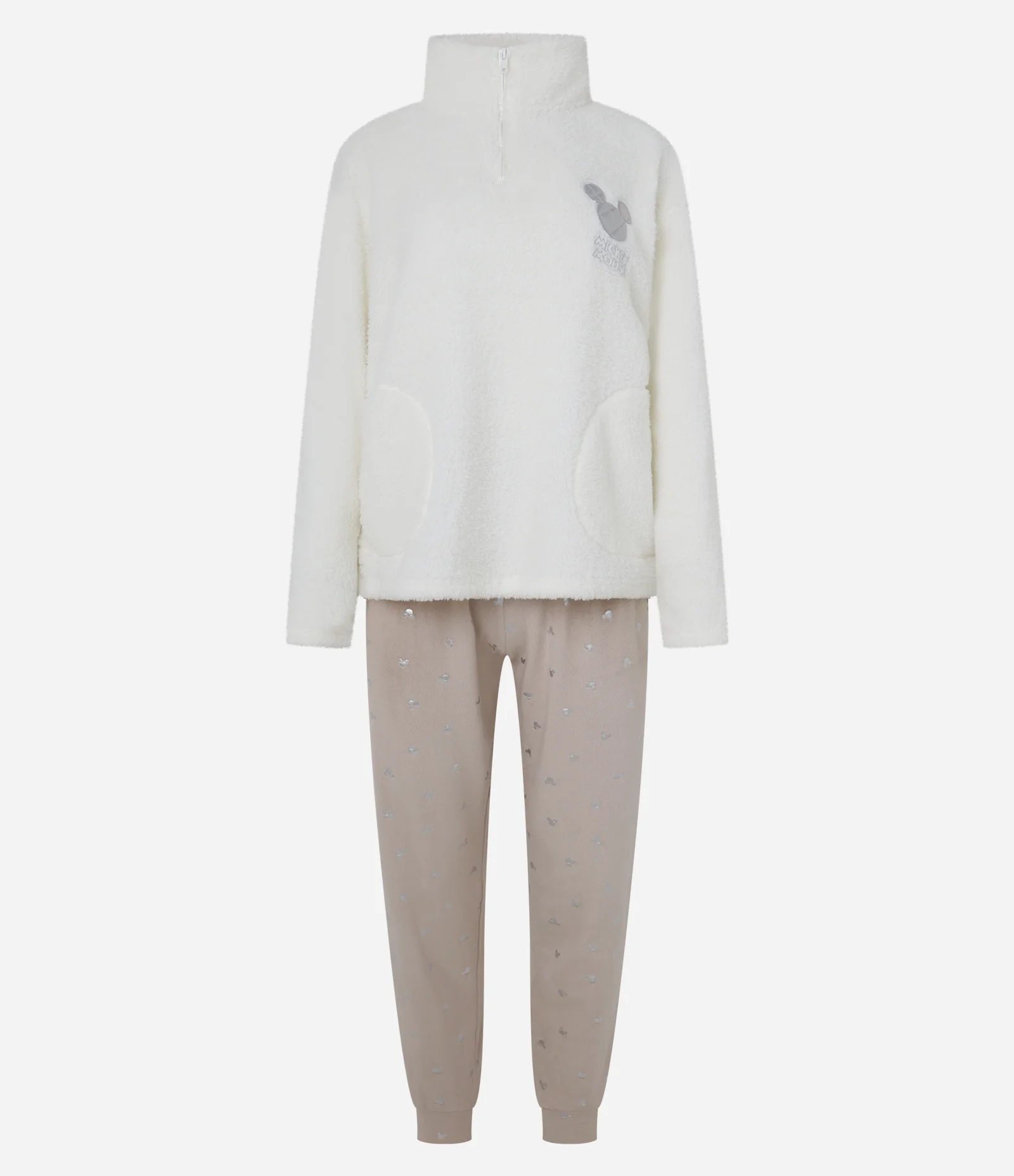 Pijama Quentinho em Sherpa com Bordado Mickey Mouse Off White 5