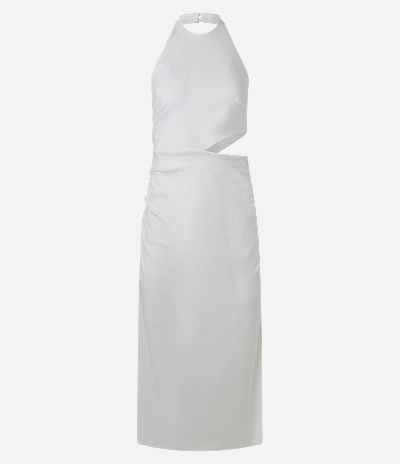 Vestido New Midi Frente Única em Bengaline com Vazado Branco Neve 6