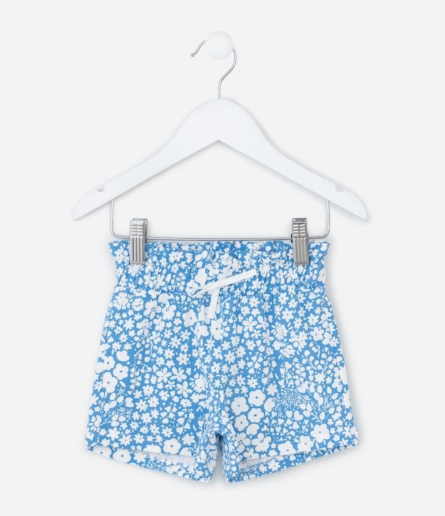 Short Infantil Clochard com Estampa Floral - Tam 1 a 6 Anos