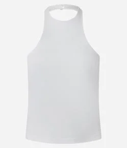 Blusa Justinha em Microfibra com Gola Halter