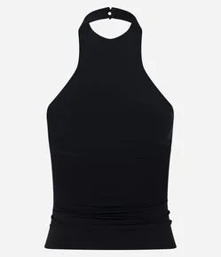 Blusa Justinha em Microfibra com Gola Halter
