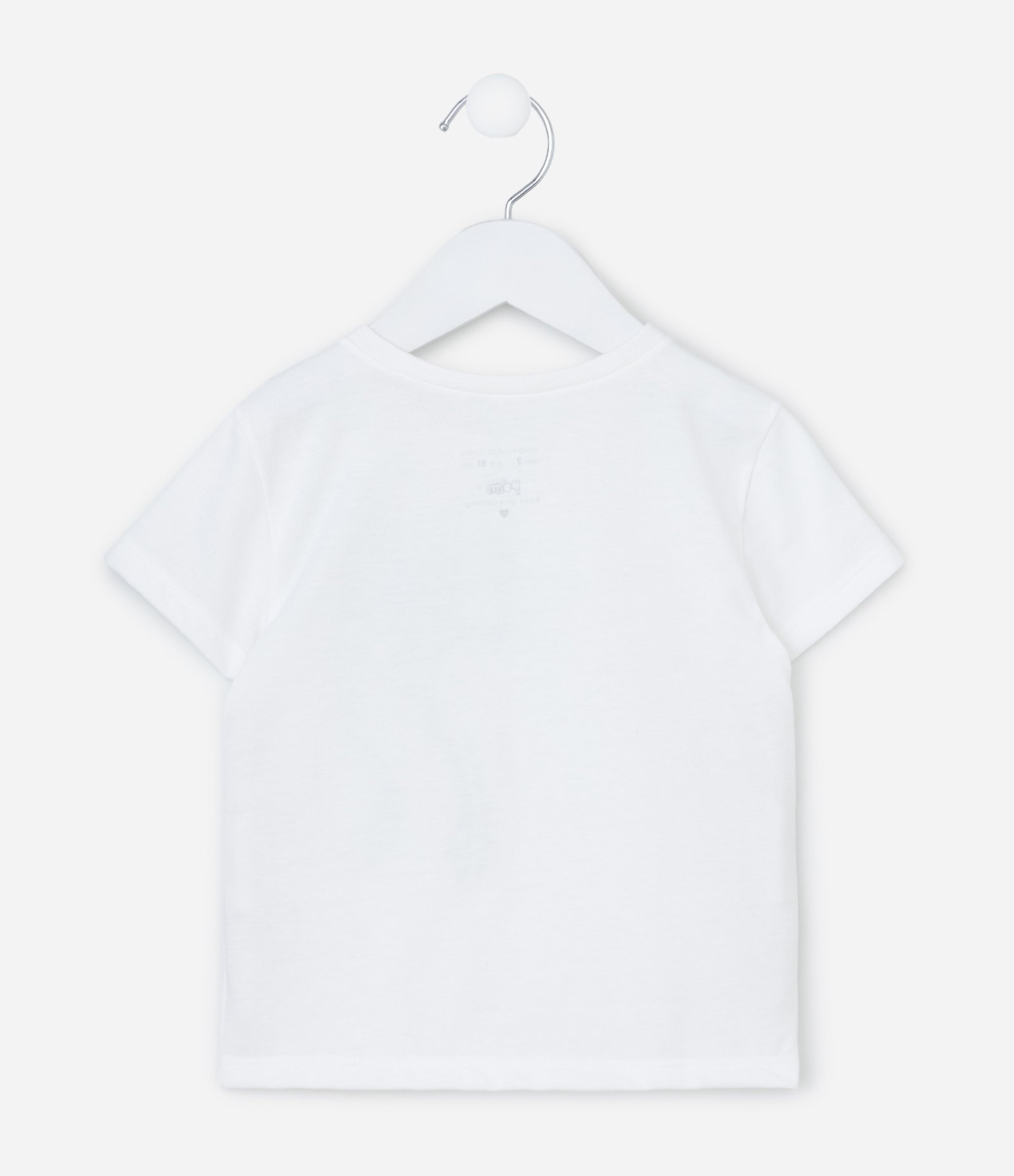 Camiseta Infantil com Estampa de Laço  - Tam 1 a 6 Anos Branco 2