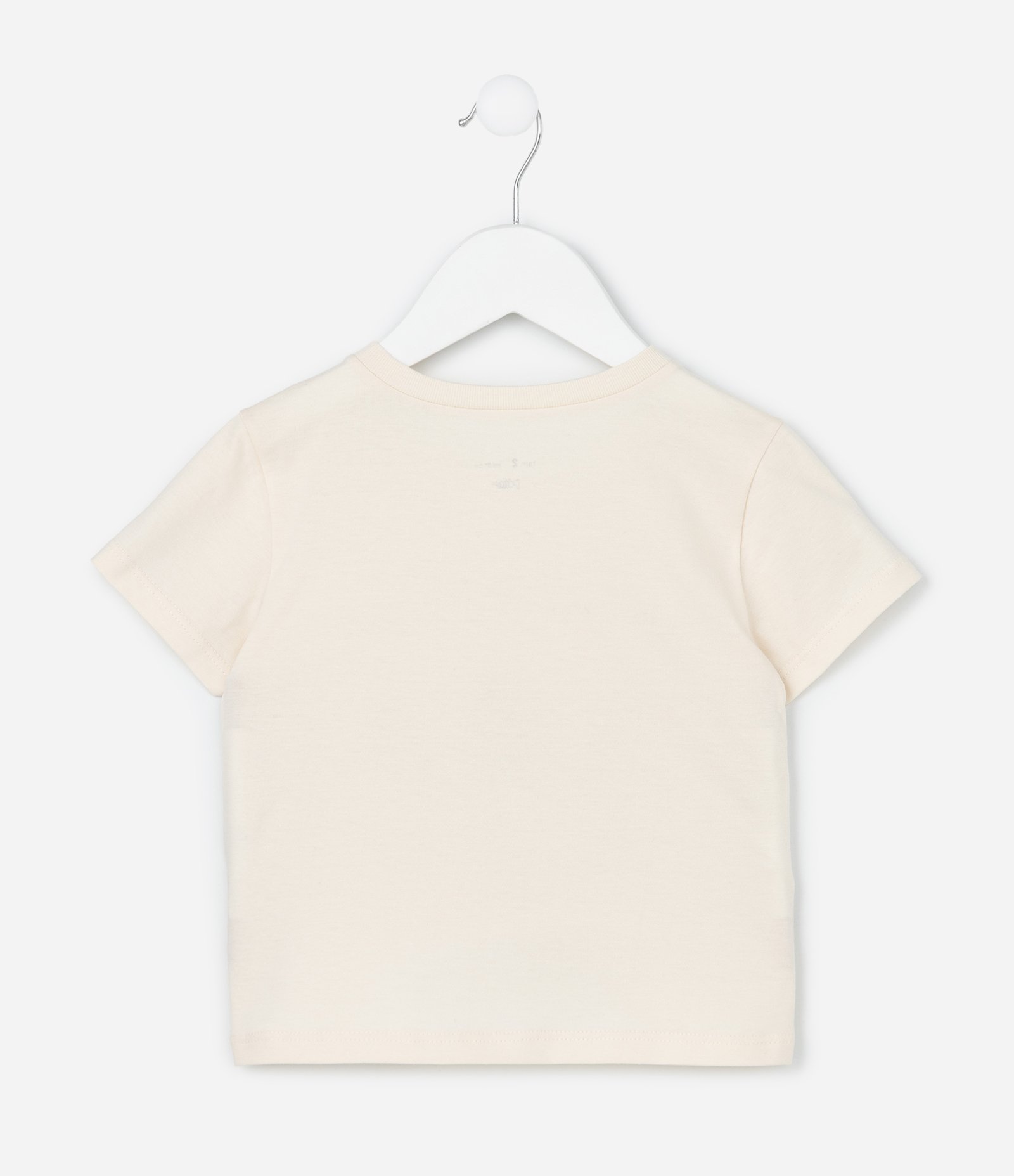 Camiseta Infantil com Estampa Natalina - Tam 1 a 6 Anos Bege 2