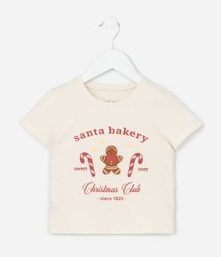 Camiseta Infantil com Estampa Natalina - Tam 1 a 6 Anos