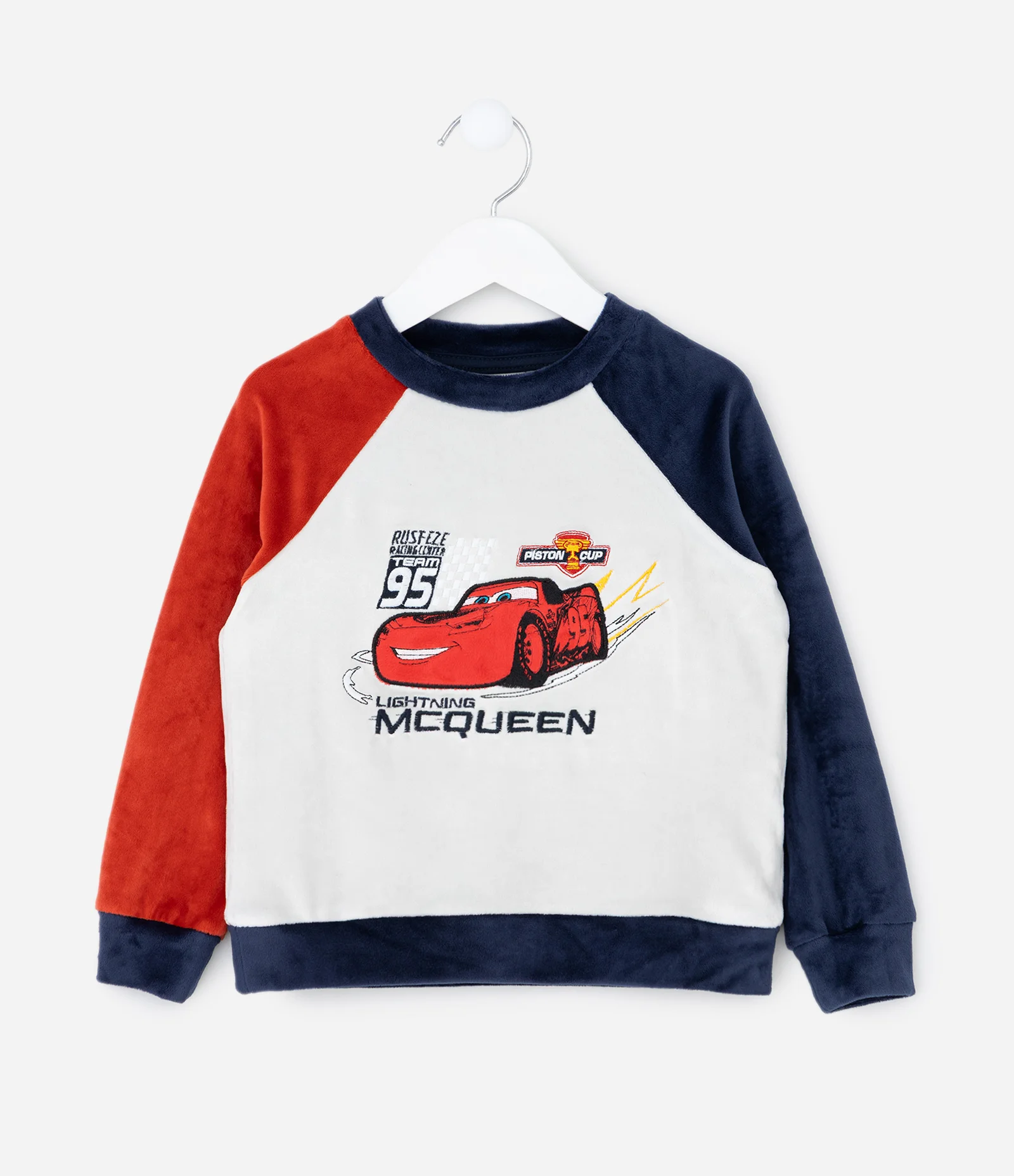 Pijama Infantil Longo com Estampa Relâmpago McQueen – Tam 2 a 8 Anos Azul/Vermelho/Branco 2