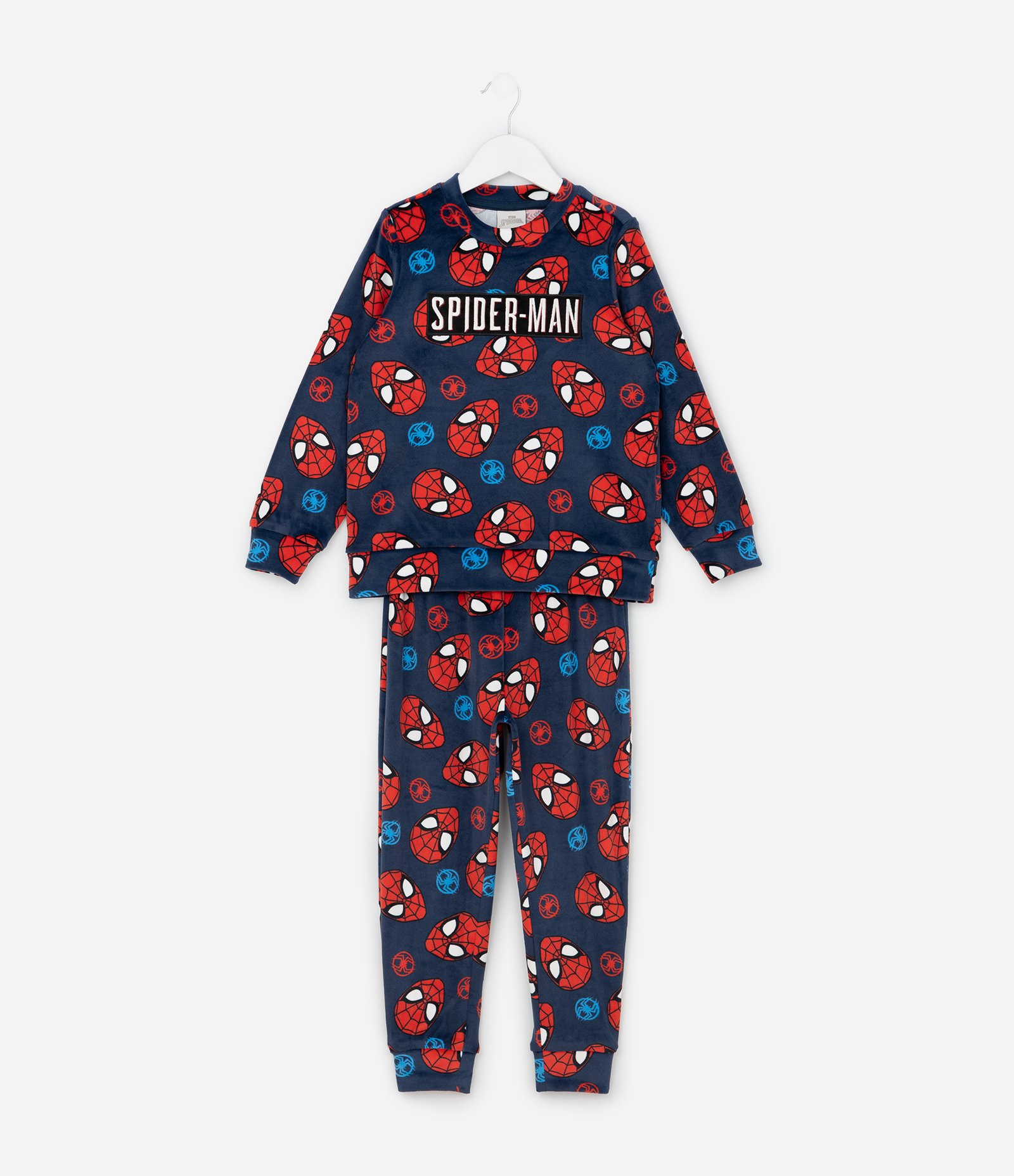 Pijama Infantil Longo em Plush com Estampa Homem Aranha – Tam 3 a 10 Anos Azul Marinho 1